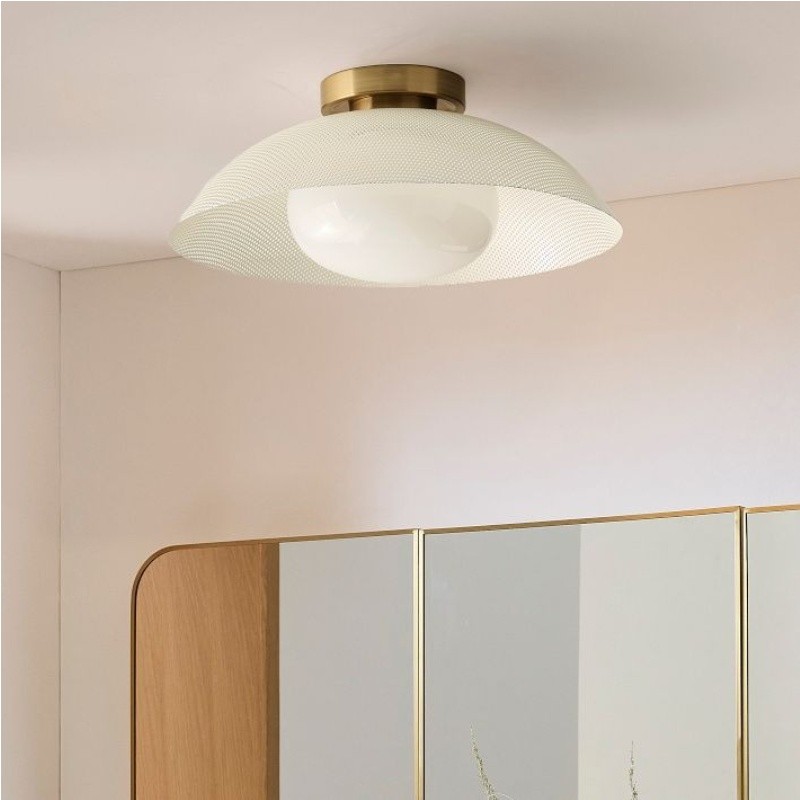 Elorina Flush Mount Glass/Metal Ceiling Light - A Stylish Fixture for Modern Spaces K1333