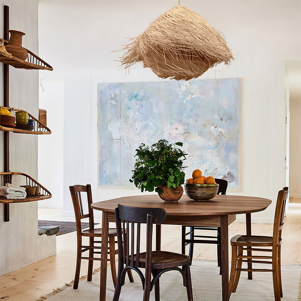 Boho Style Nest Rattan Pendant Light K44