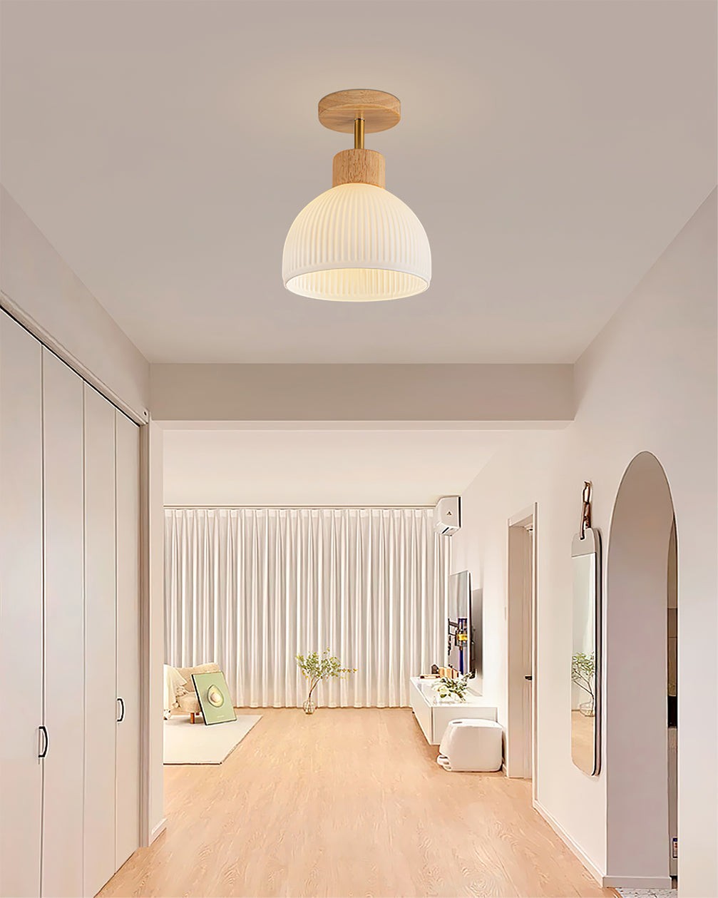 Nordic Wood Style LED Ceiling Lamp K270