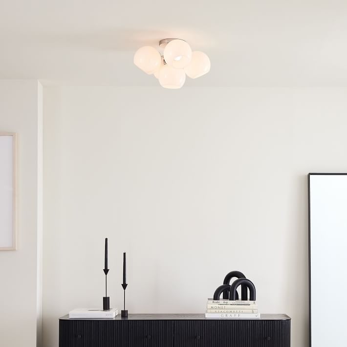 Brina Glass 5-Light Flush Mount - Minimalist Glass Ceiling Fixture K1411