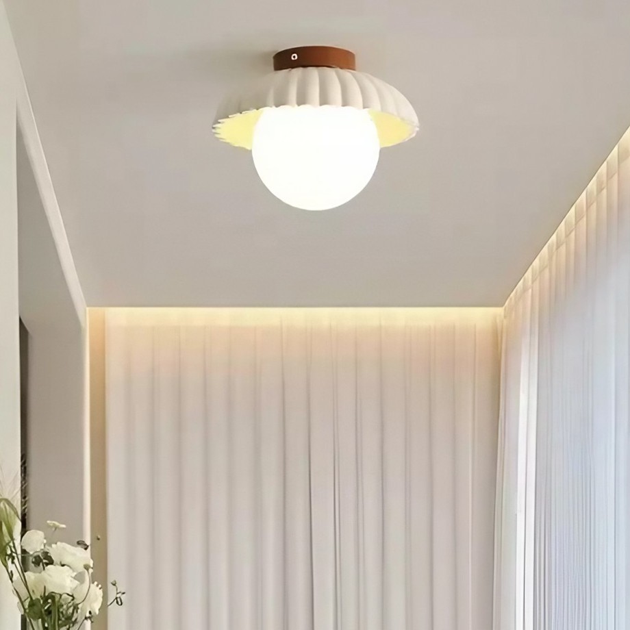 Alien Cream Ceiling Light - Resin Flower Ceiling Lamp for Living Room and Kitchen K227