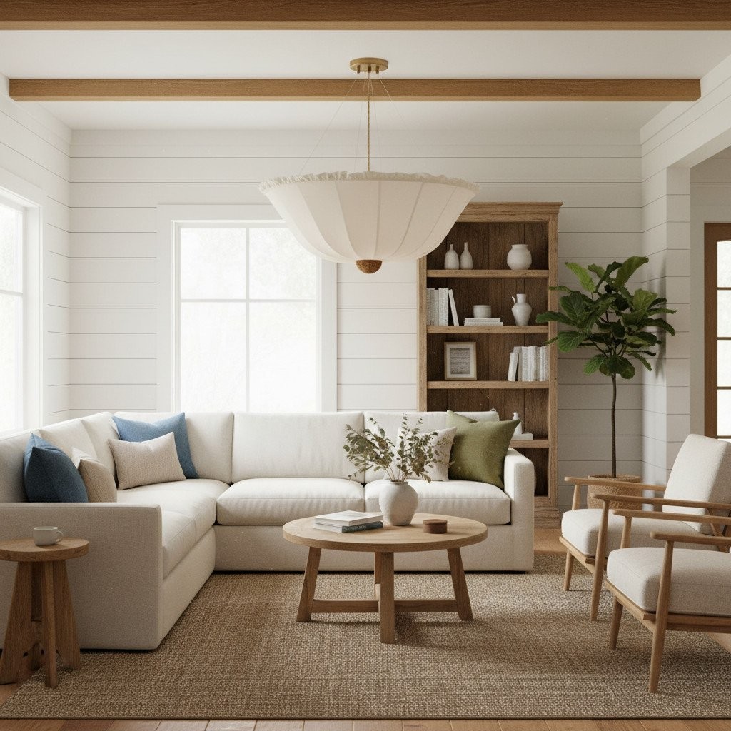 Wickara Woven Parasol Ceiling Light - Modern Flush Mount for Living Room K2050