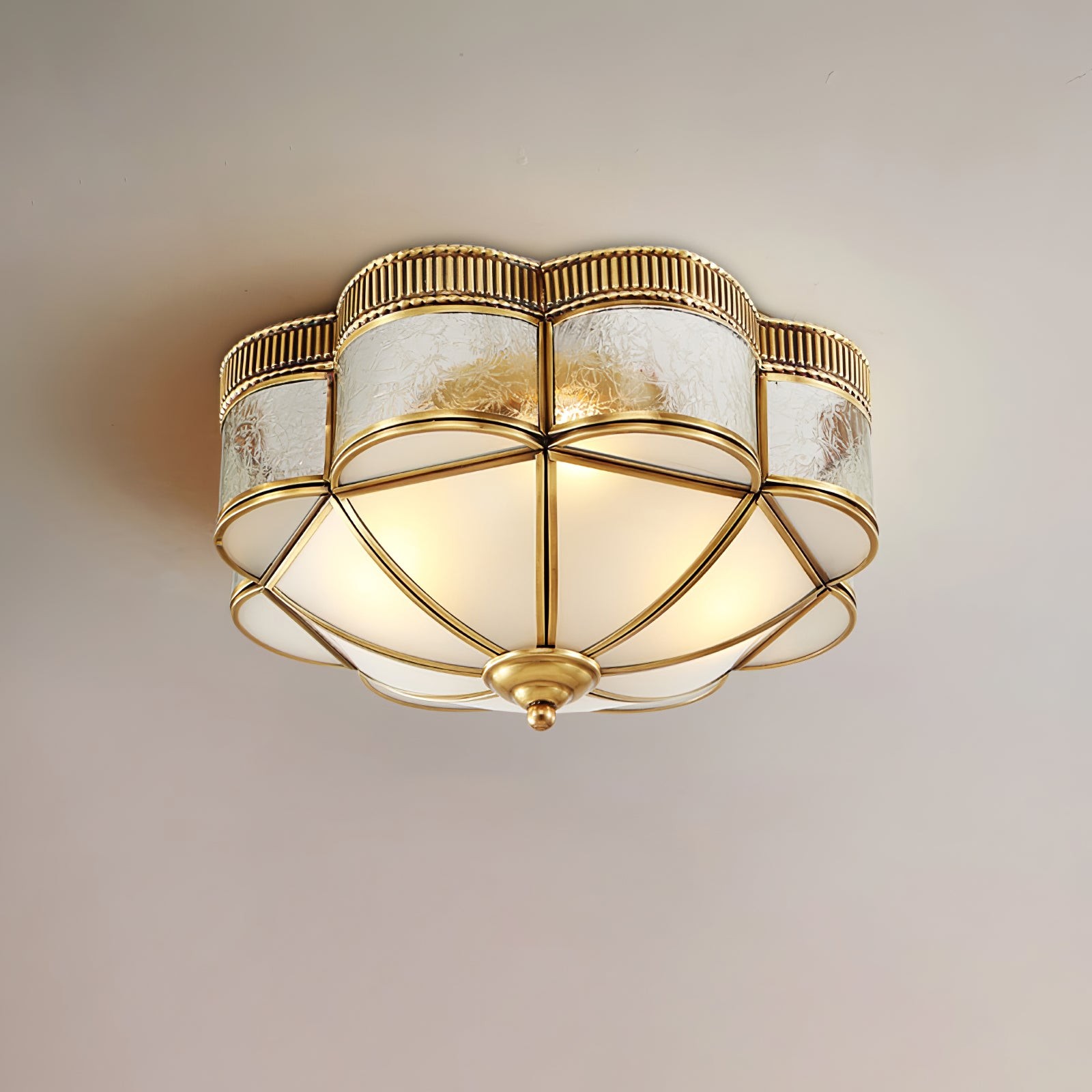 Brass Domed Flush Ceiling Lamp K274
