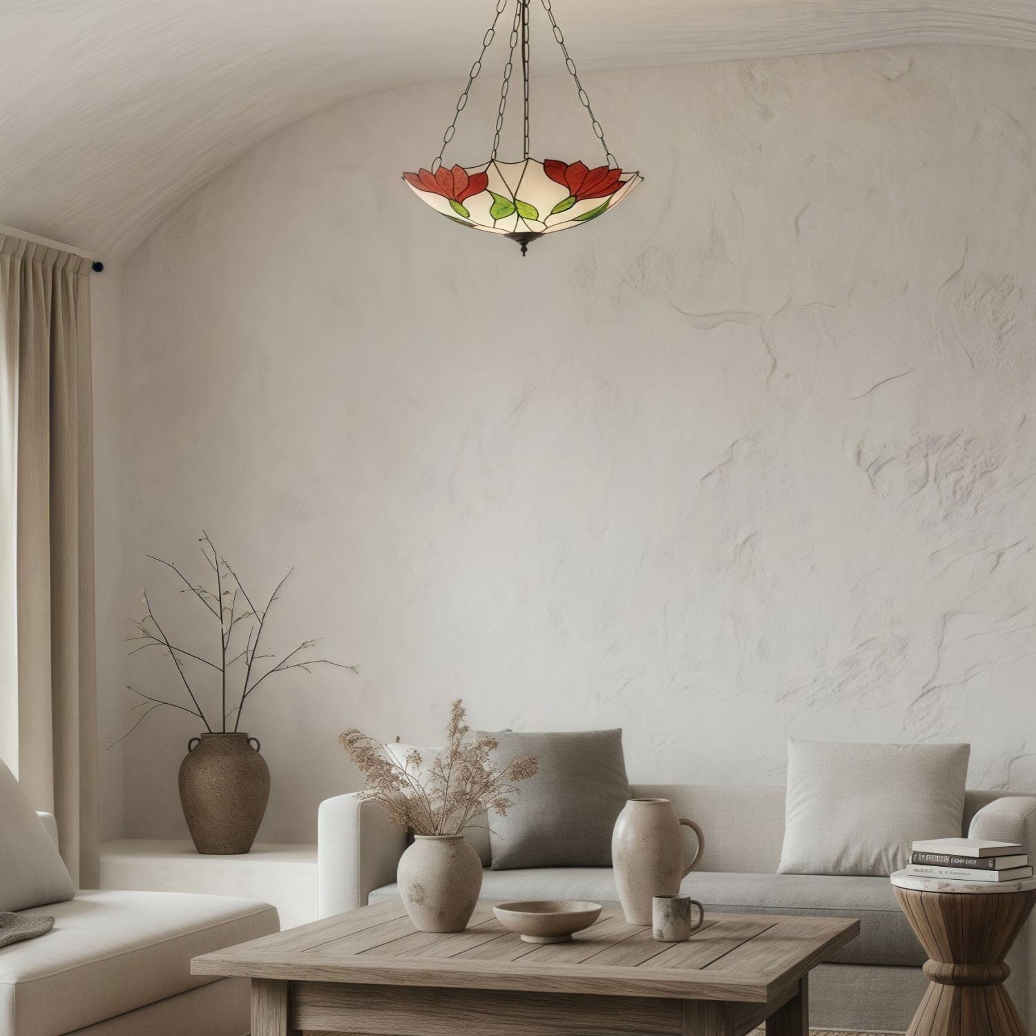 TF Botanica Floral Glass Ceiling & Pendant Lighting - Art Glass Style Fixture for Rooms K1942