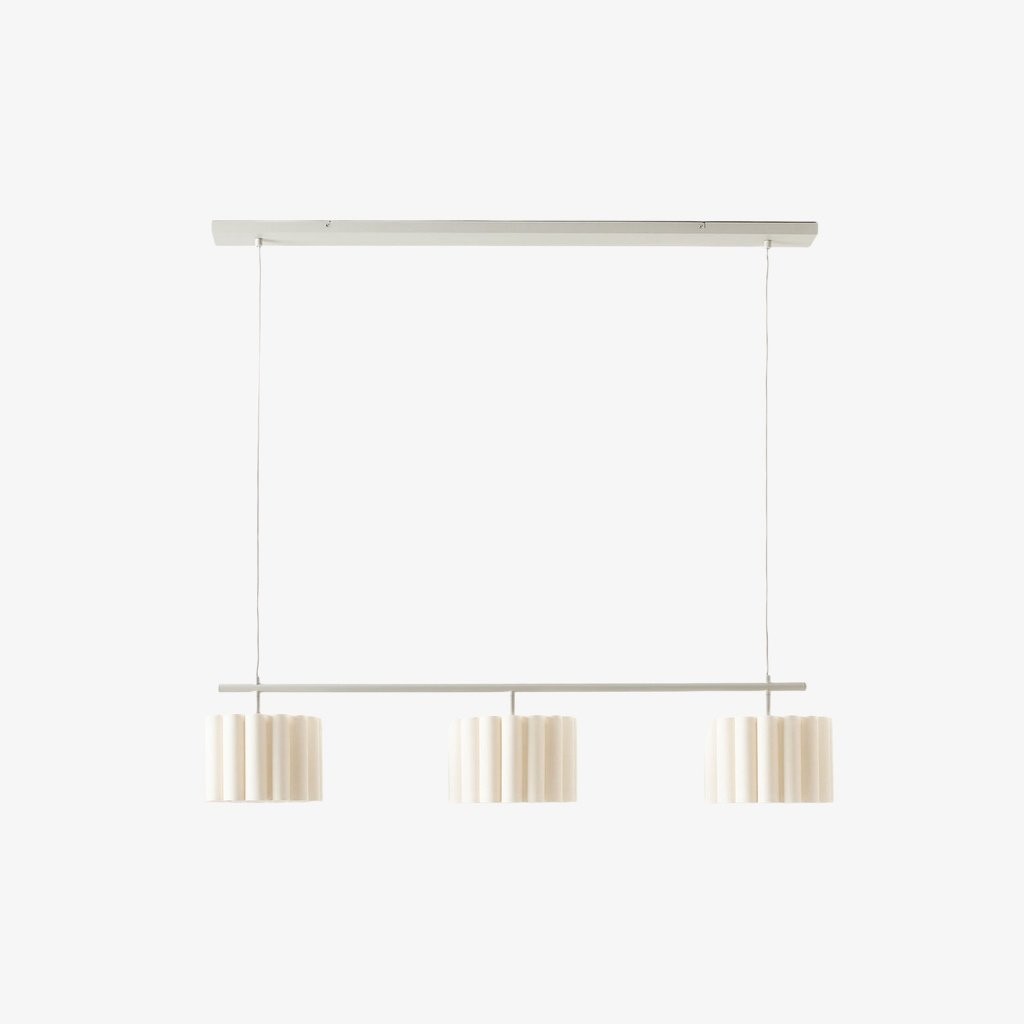 Velura Linear Pendant Light - Natural Linen Shade for Warm Ambiance K2044