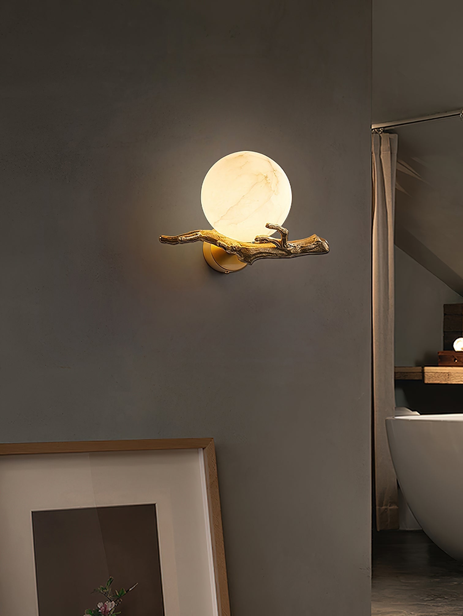 Retro Twigs Alabaster Wall Lamp D435