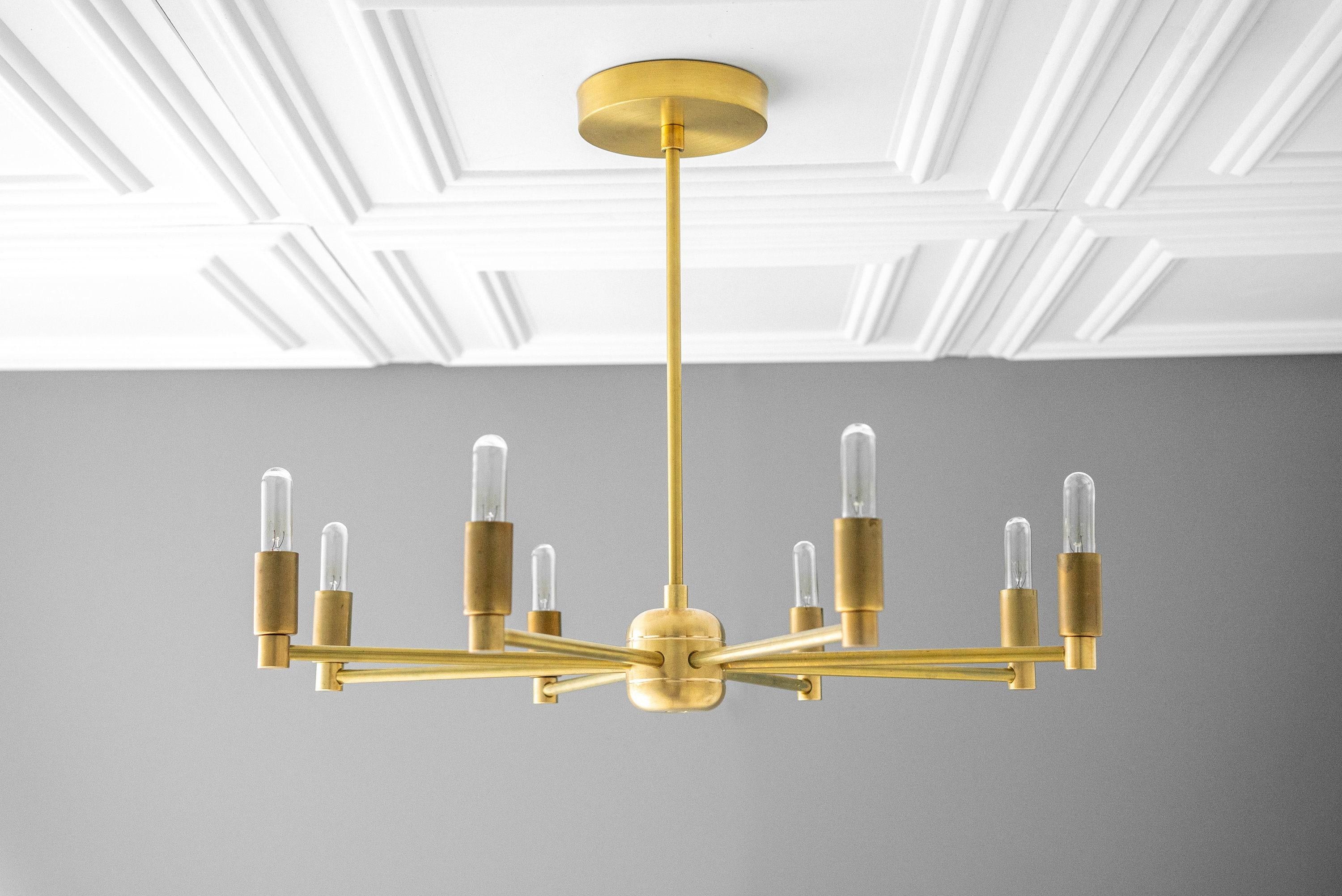Mobilux Line Modern Chandelier - 8 Arm Mid Century Hanging Light K1497