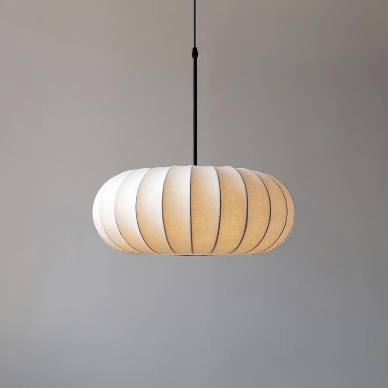 Simple Wabi-sabi White Lantern Fabric Pendant Lamp K744