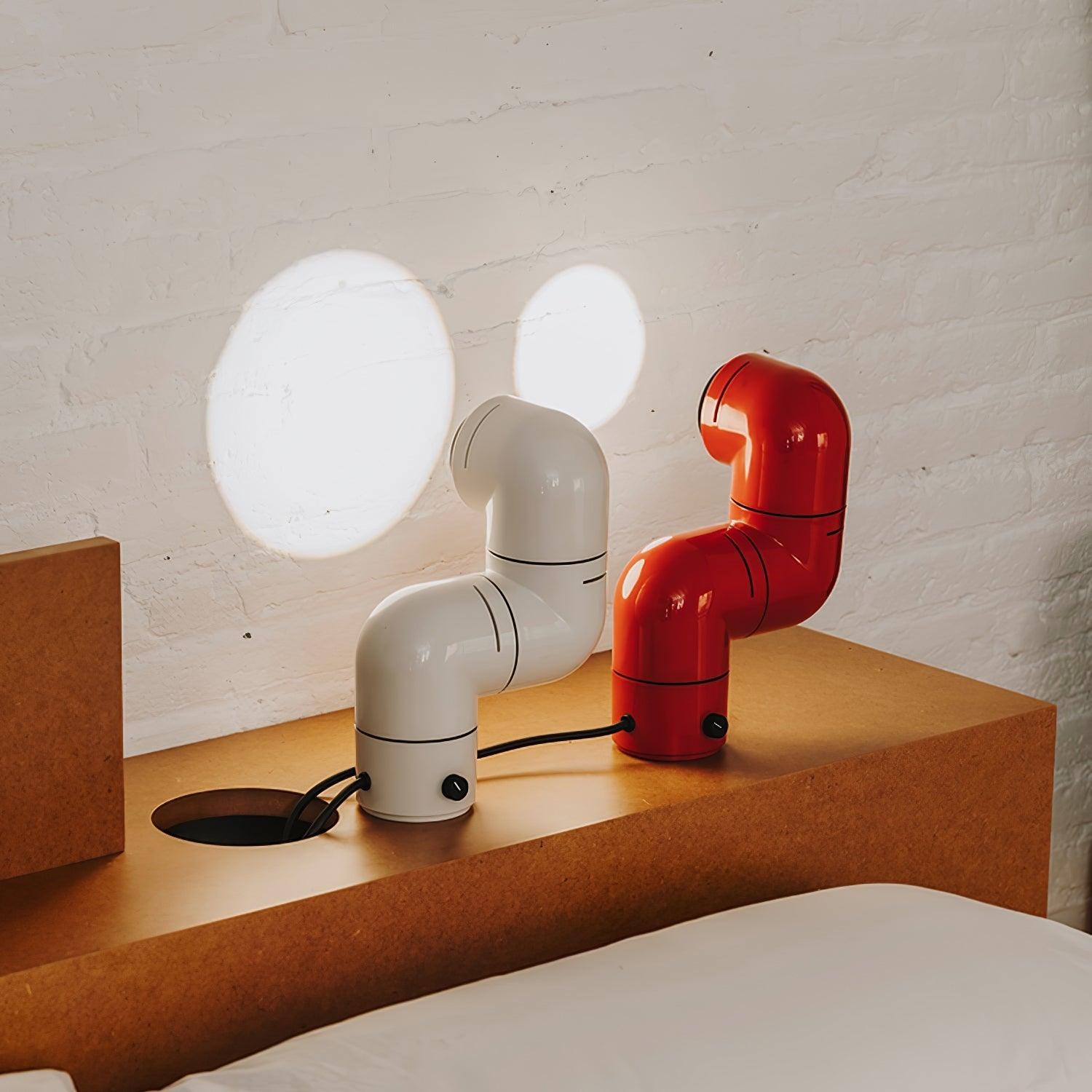 Red Tubular Table Lamp Suitable For Bedroom K686