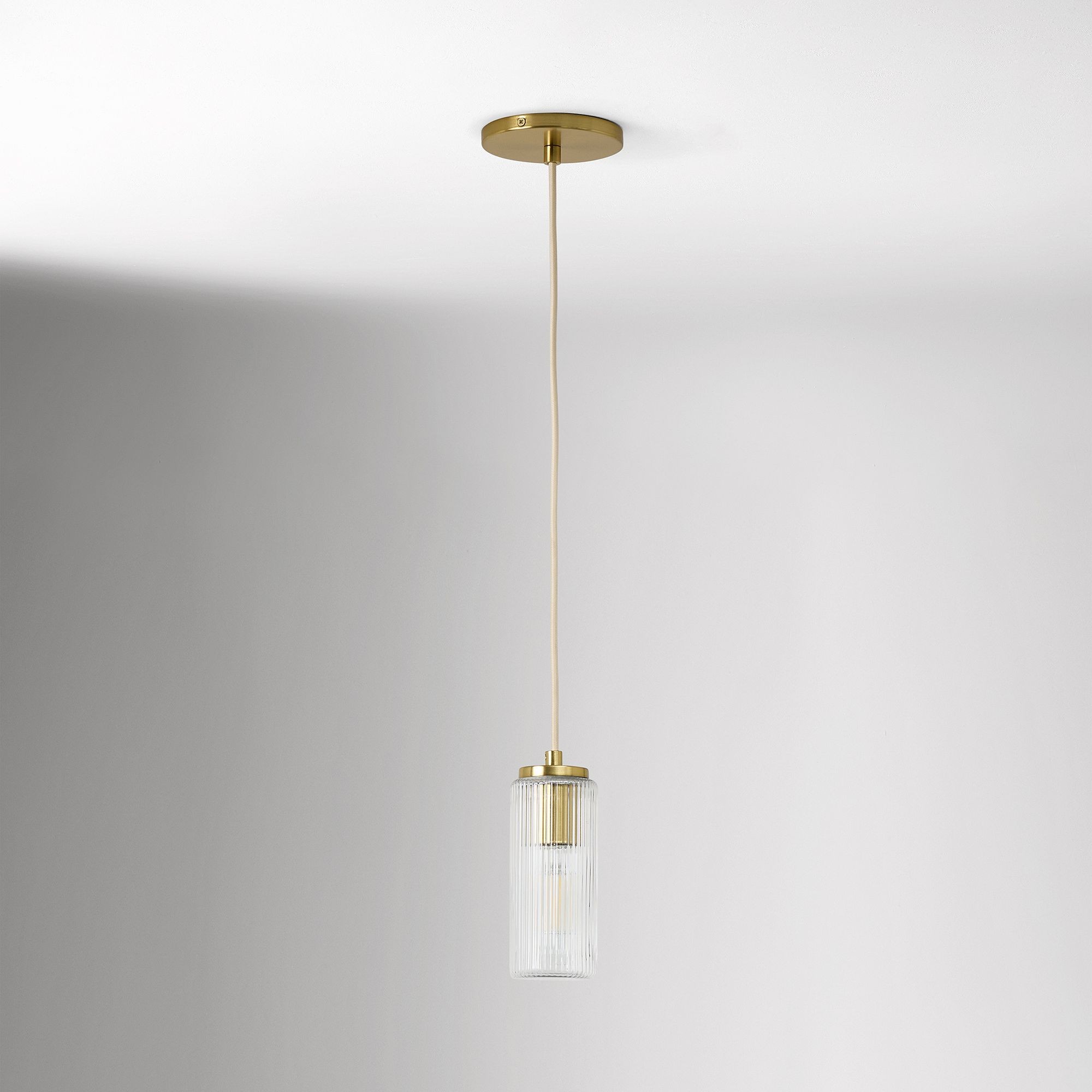 Rivora Fluted Glass Pendant Light – Modern Ribbed Shade K1418
