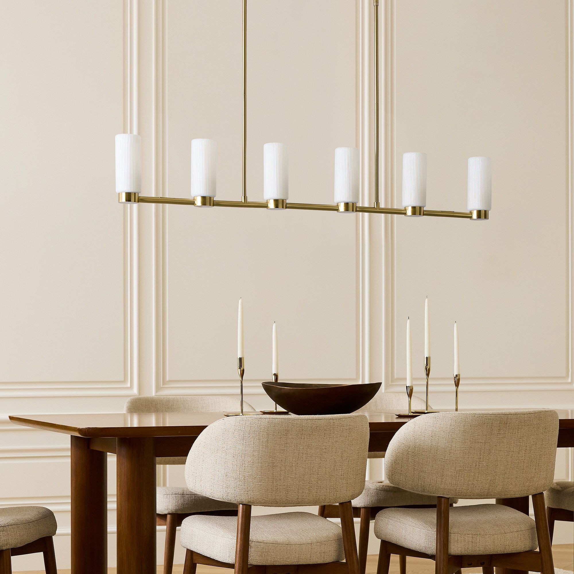 Rivora Fluted Glass Chandelier – Elegant Ribbed Lasting Design K1334