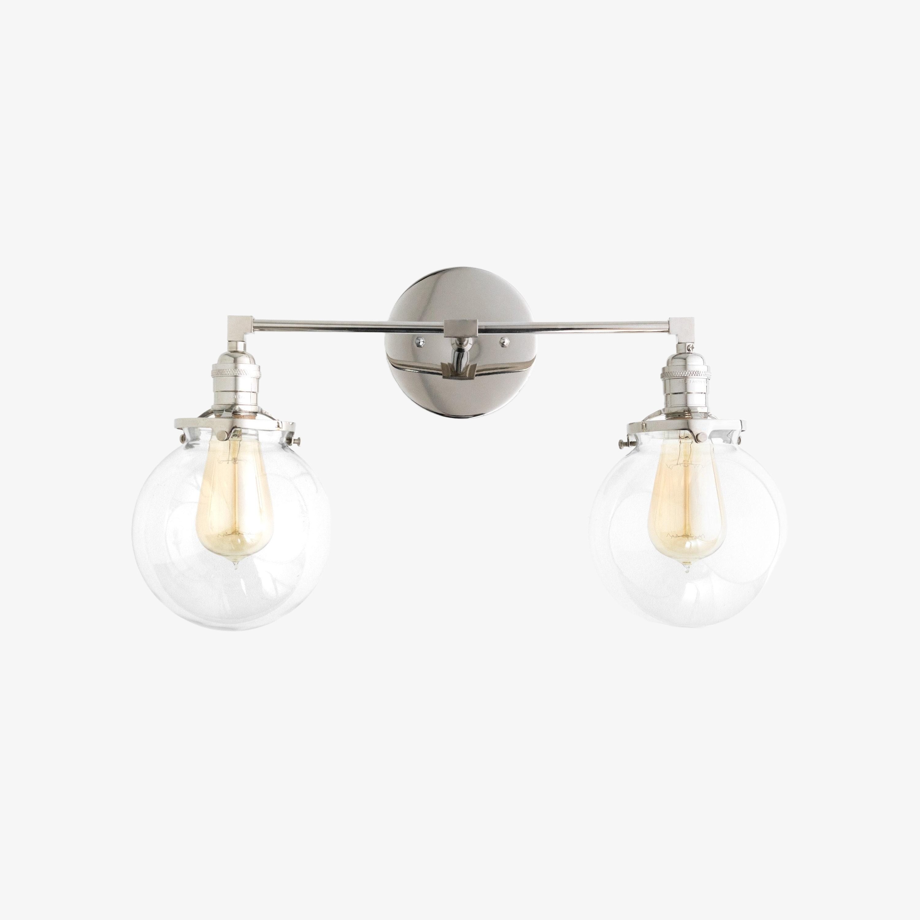 Lumio Globe Glass Globe Vanity Light - Modern Two Light Bathroom Sconce K1432
