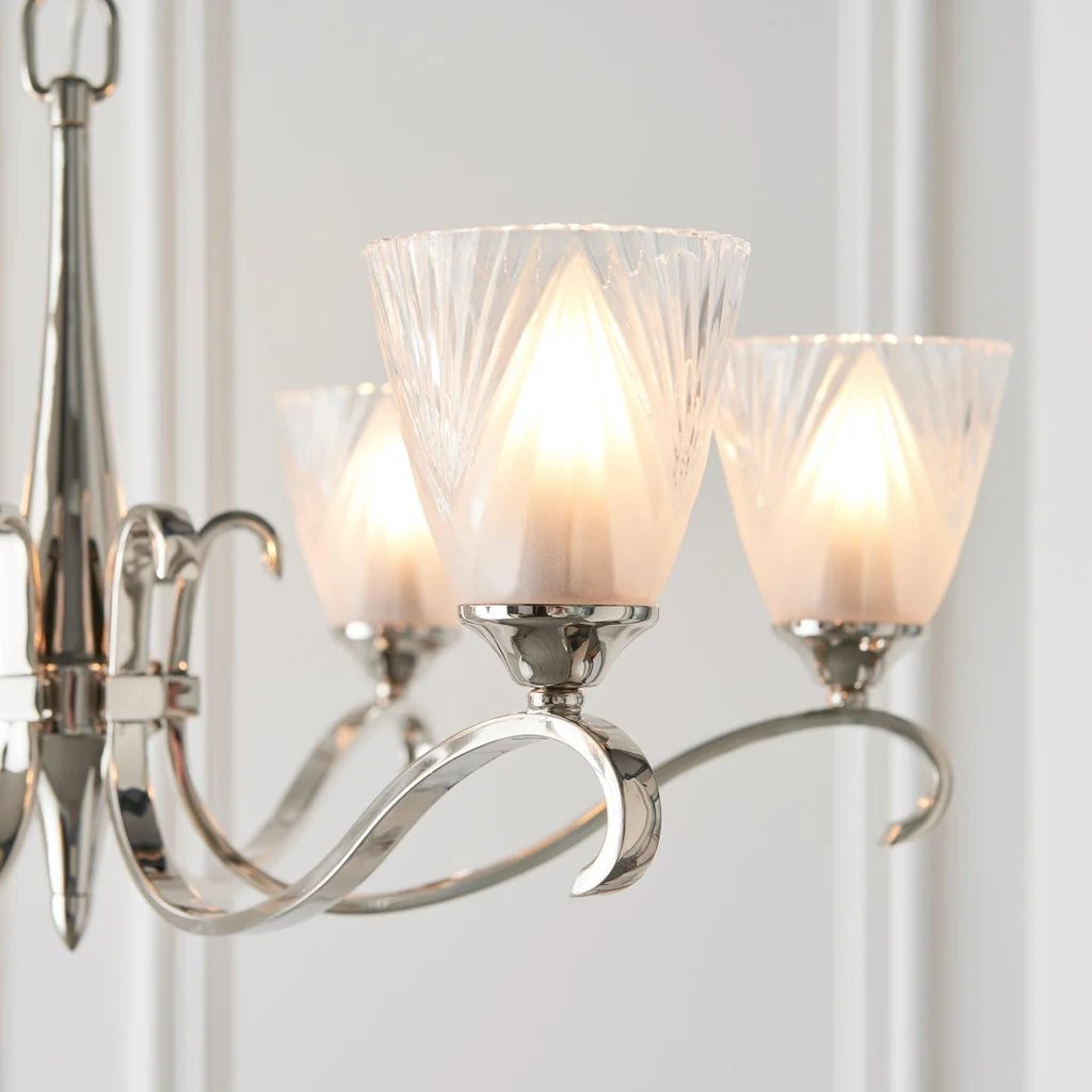 Lunetal Multi-Light Chandelier Crystal Accents Brass Finish - Modern Luxury for Dining Room K1895