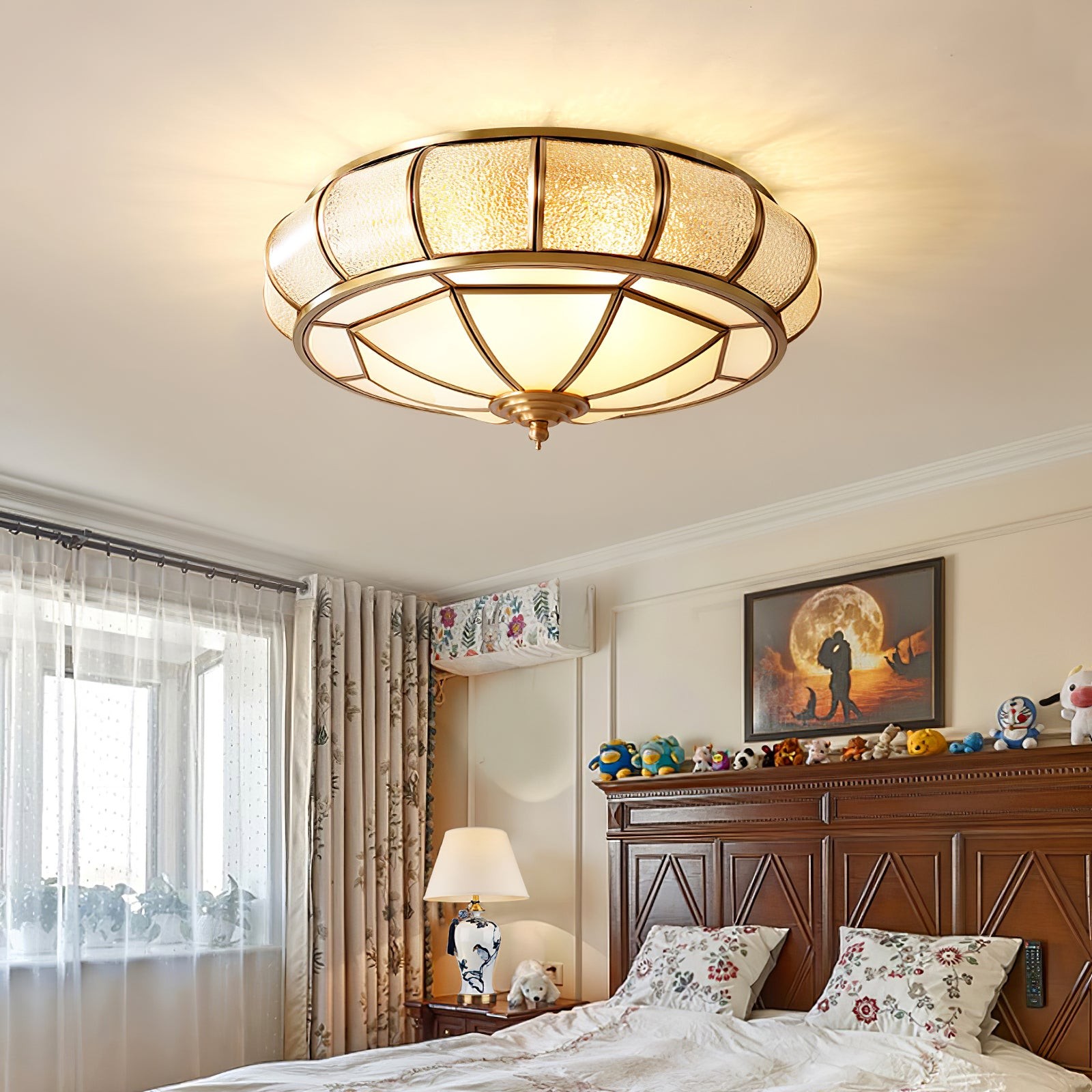 Round Textured Glass Ceiling Light K650