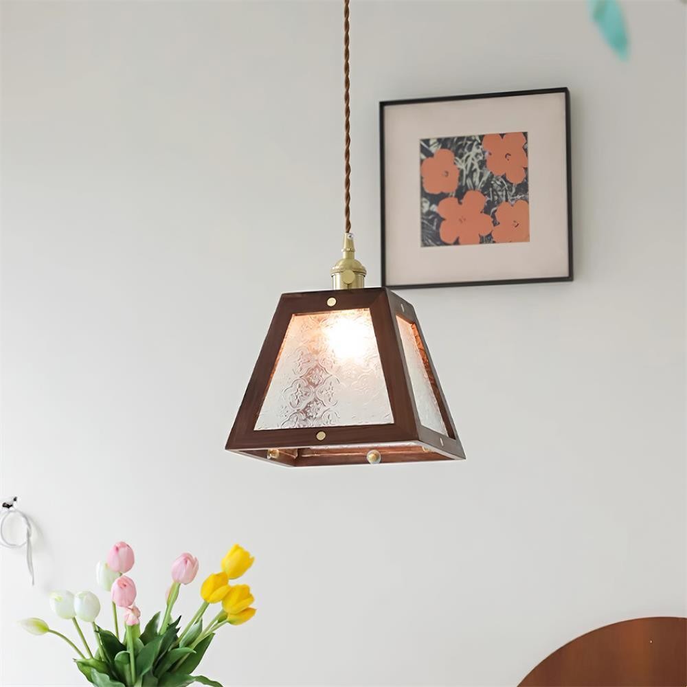 Retro Pattern Glass Pendant Lamp K288