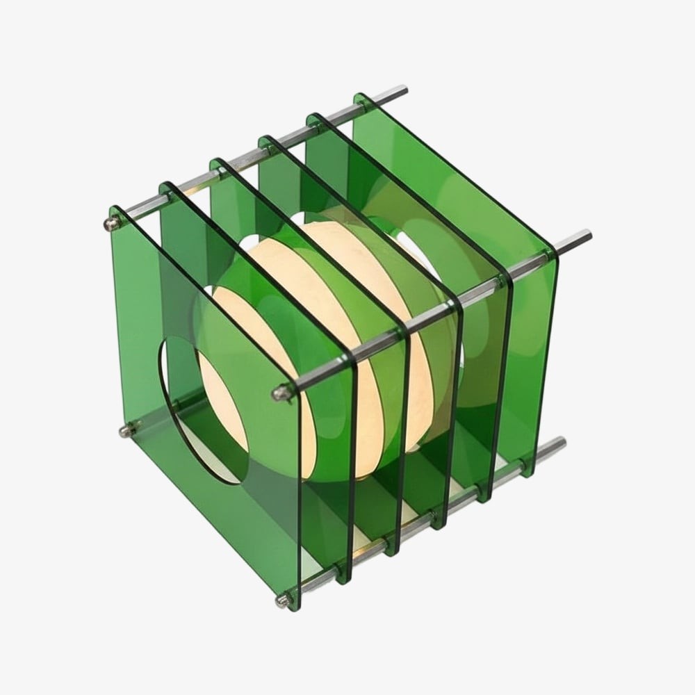 Afterglow Geometric Cube Sphere Table Lamp - Modern Acrylic Accent Light for Bedroom Decor K2078