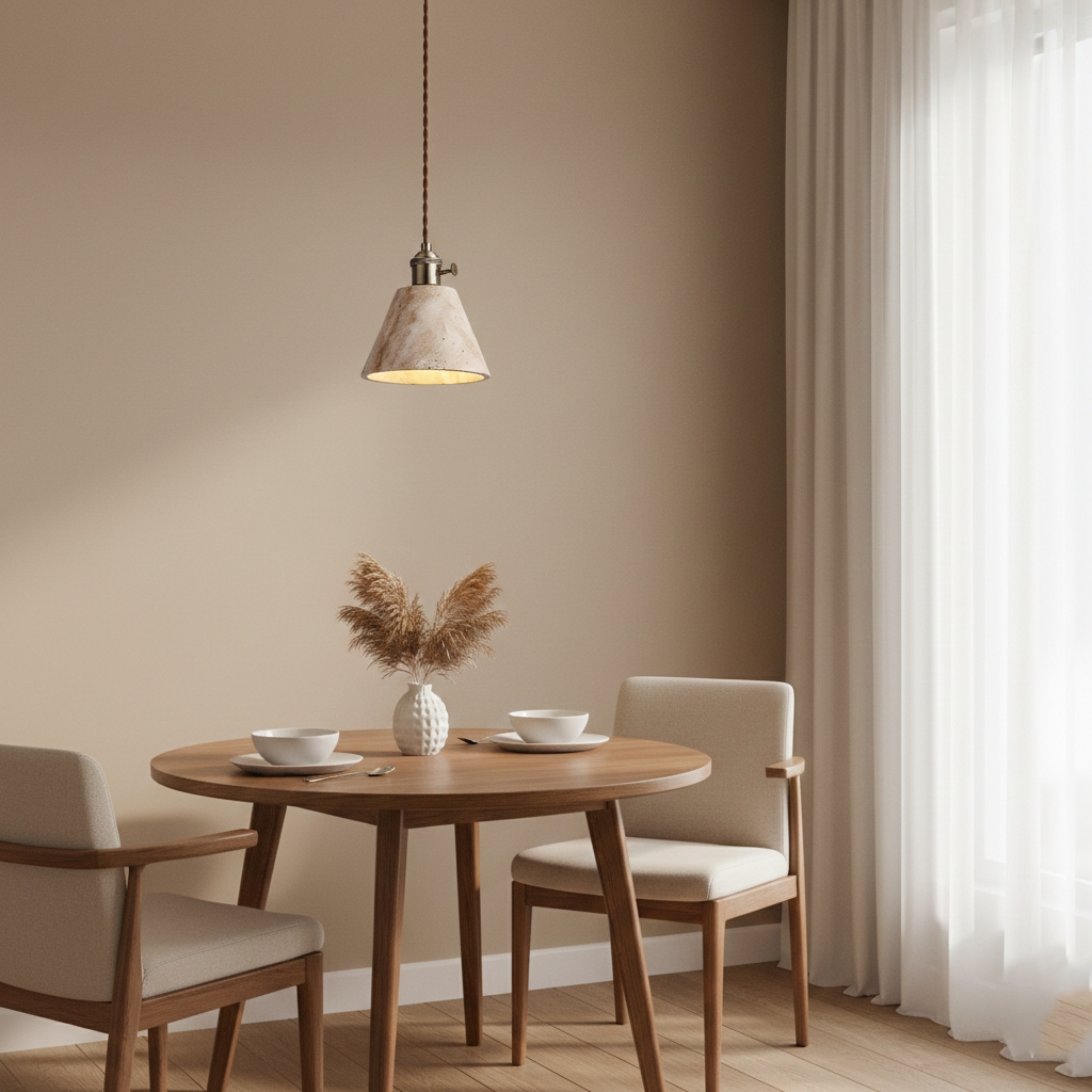 Alagusmo Minimalist Travertine Pendant Light D892