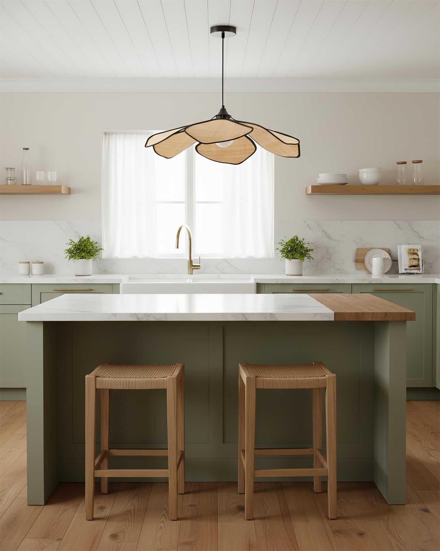 Raffia Petal Pendant Lamp D251