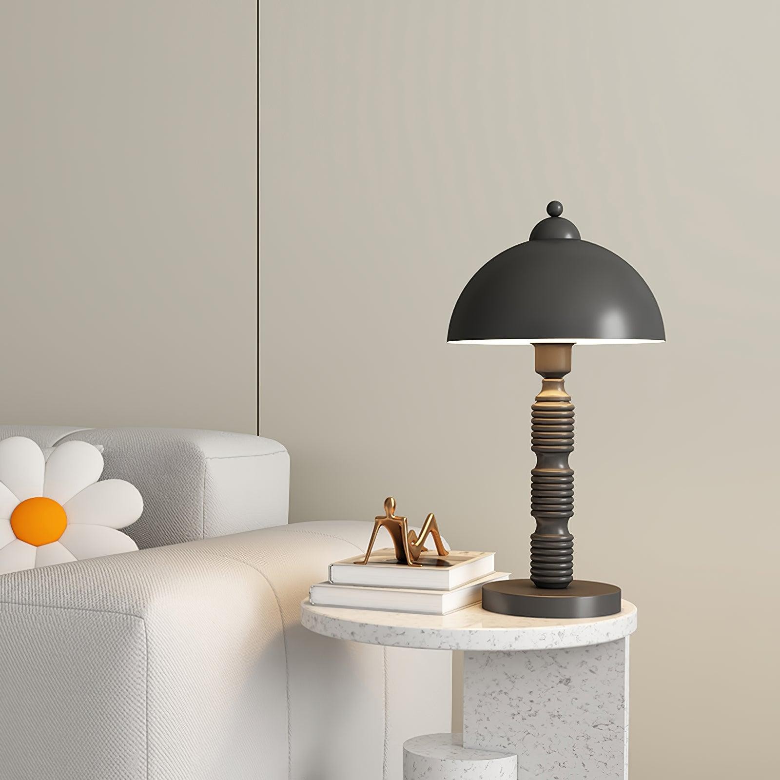 Nordic Iron Round Shade Pleated Base Table Lamp K494