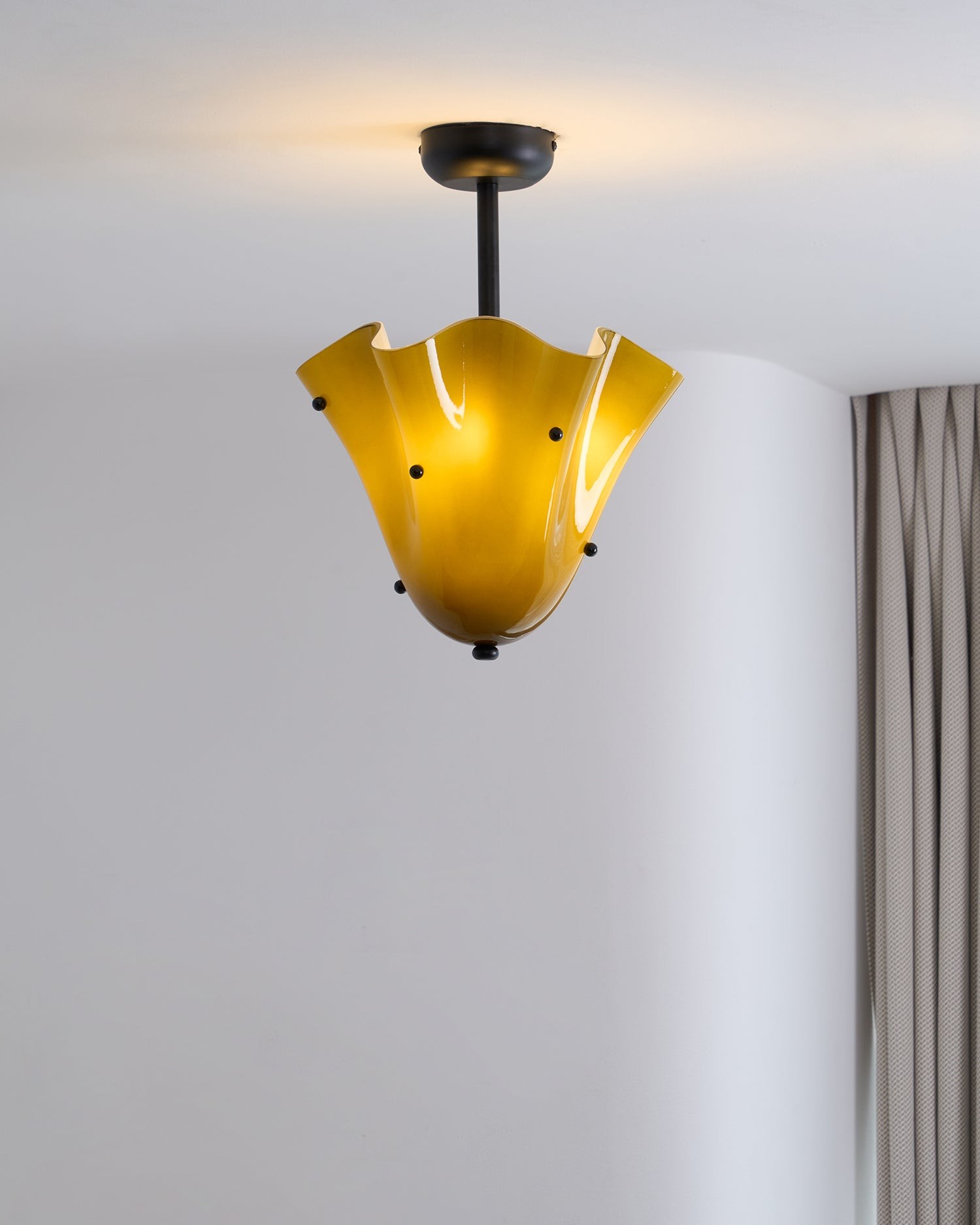 Bellina Glass Flush Mount – Artistic Fazzo Ceiling Lamp for Bedroom or Hallway K1133