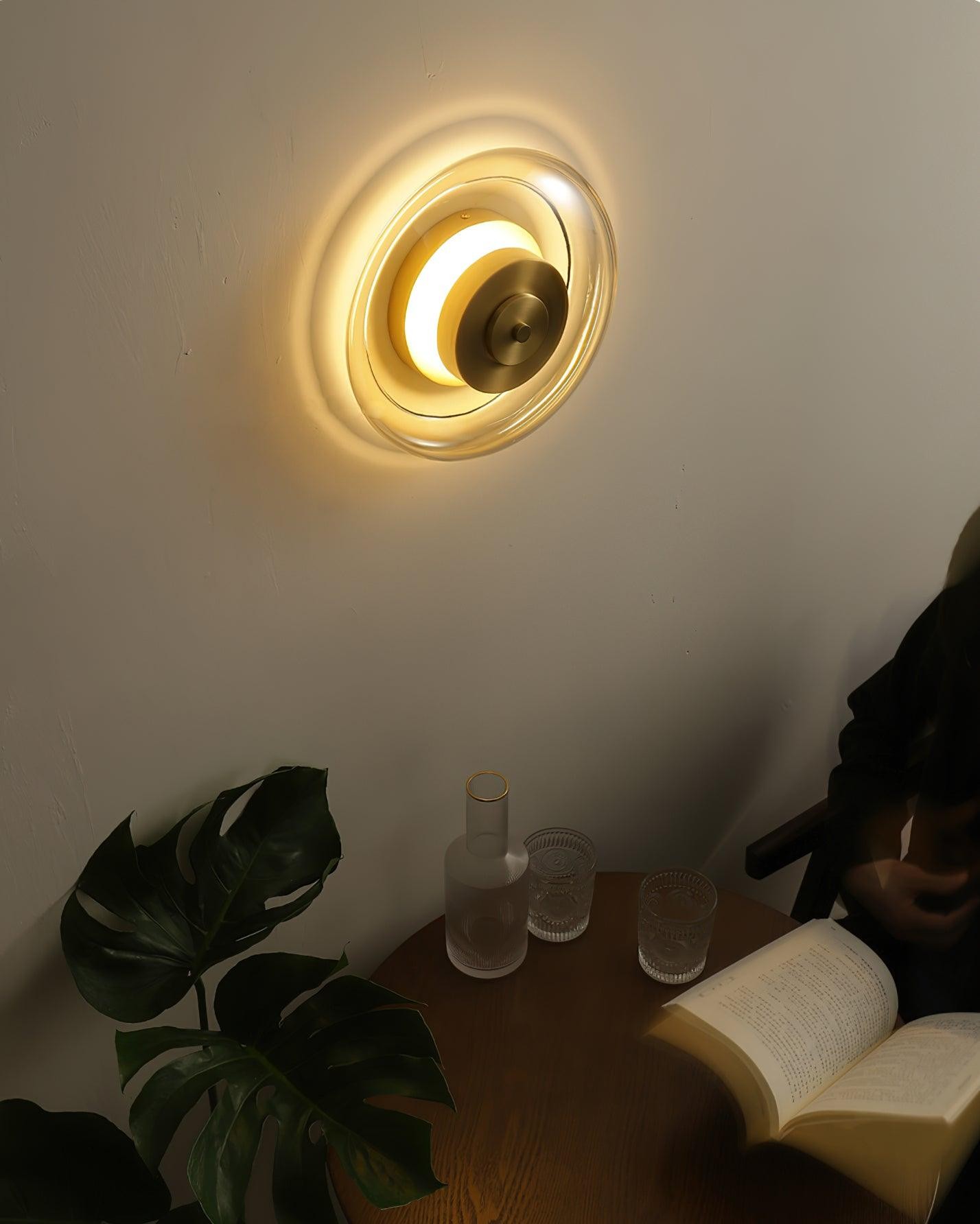 Postmodern Brass Glass Wall Lamp K618