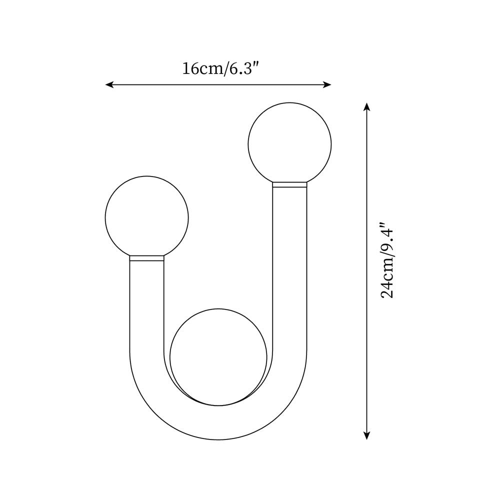 Creative U Shaped Double Head Wall Lamp K695