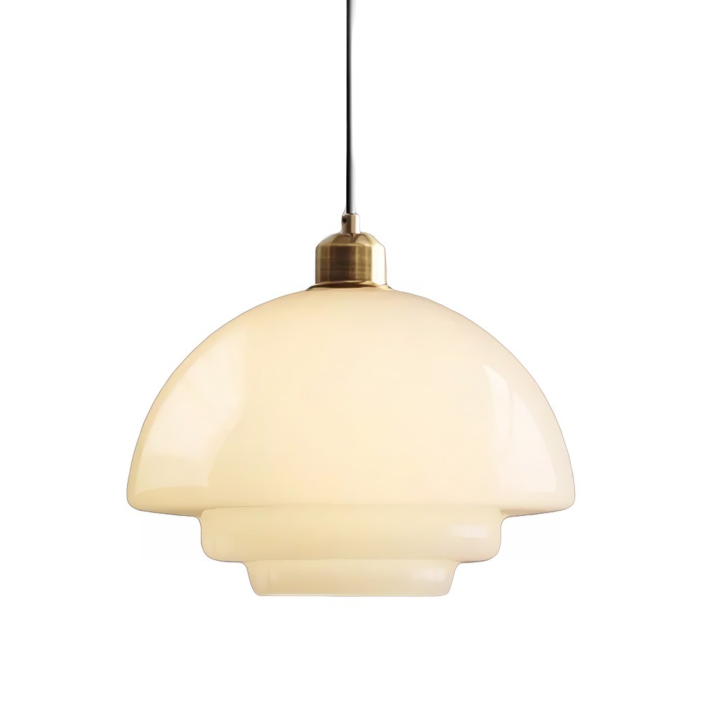 Retro Art Decor Milk Glass Pendant Light - Stylish Hanging Lamp for Dining Room K65