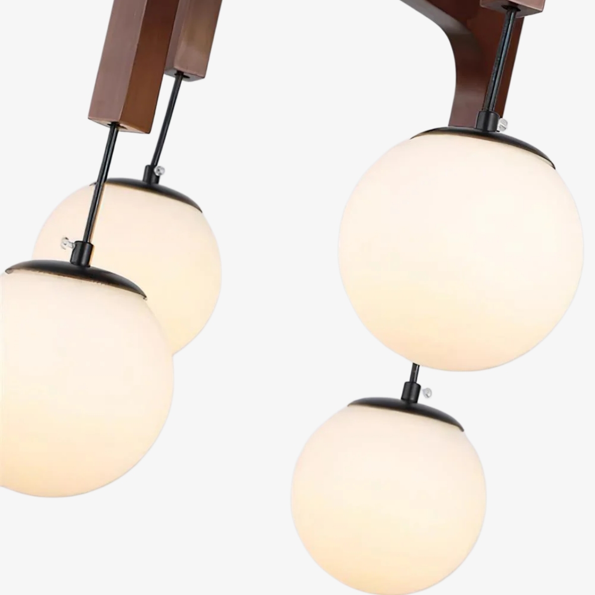 Auralith Wood Chandelier Multi Arm Fixture - Modern Natural Lighting for Living and Dining K2324