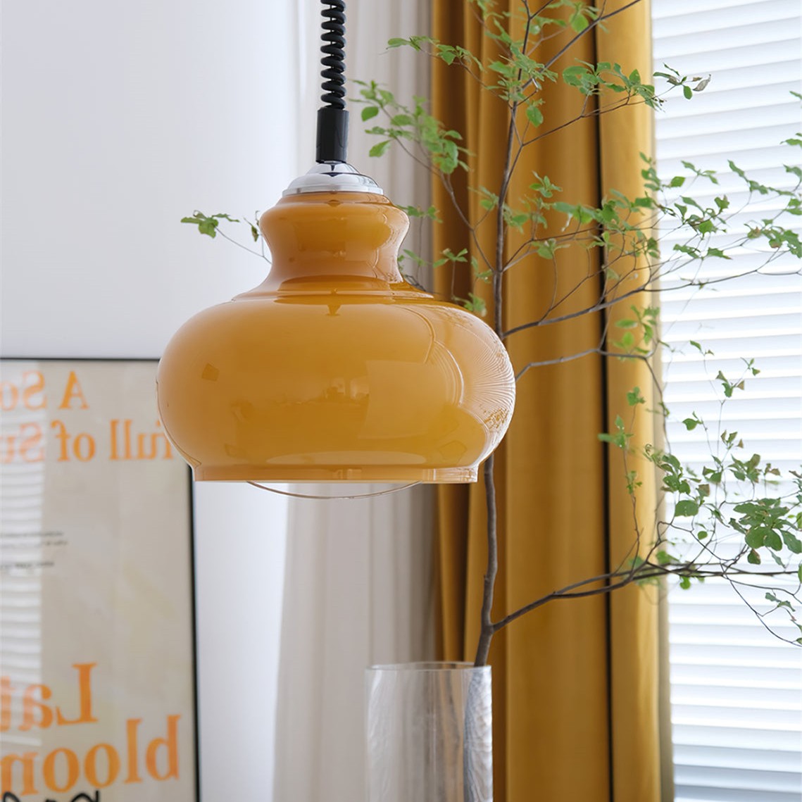 Retro Retractable Bauhaus Glass Pendant Light K198
