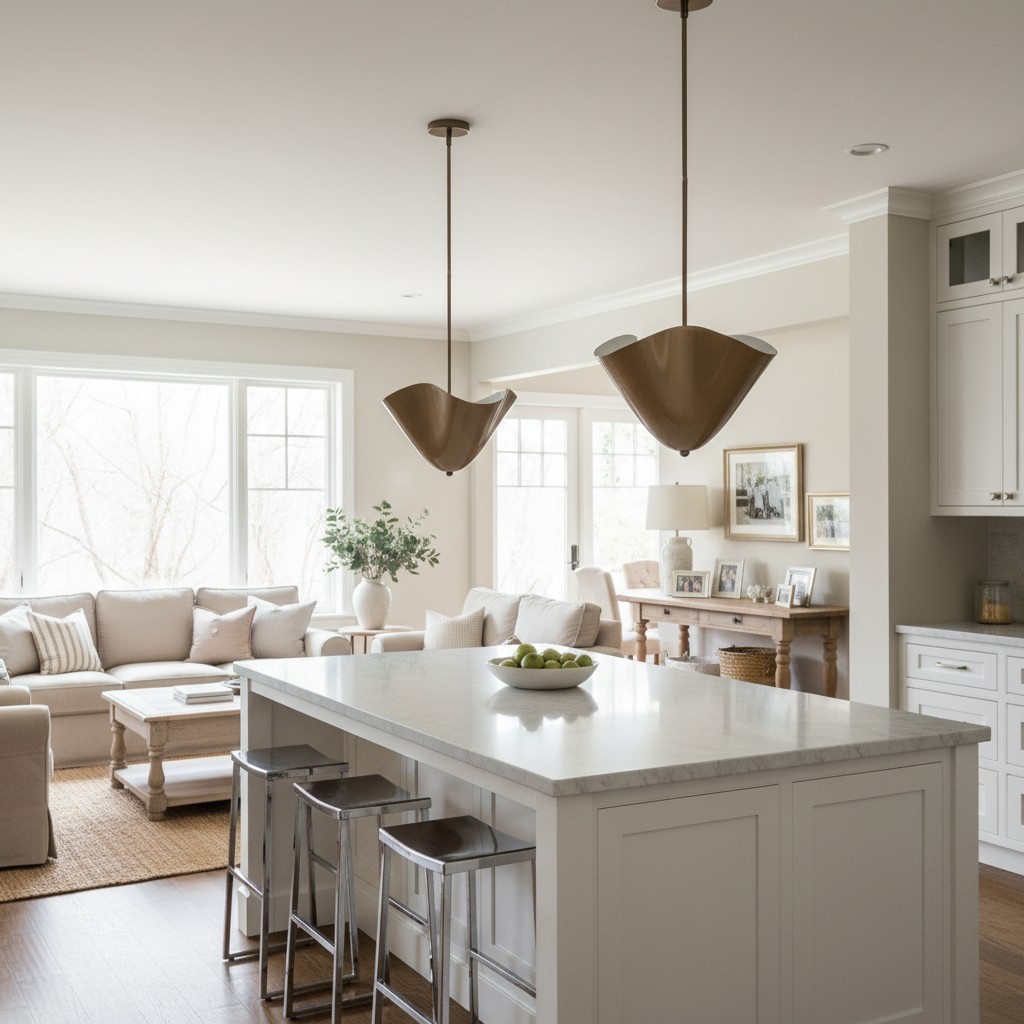 Bellina Radner Pendant Light – Colored Glass Shade with Brass Detail for Modern Spaces K1131