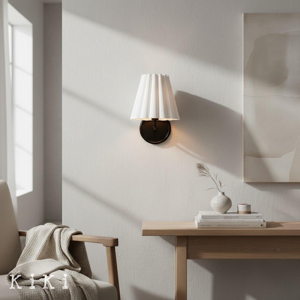 Ruffmeto Modern Pleated Wall Sconce - Decorative Lighting for Interior Spaces K2051