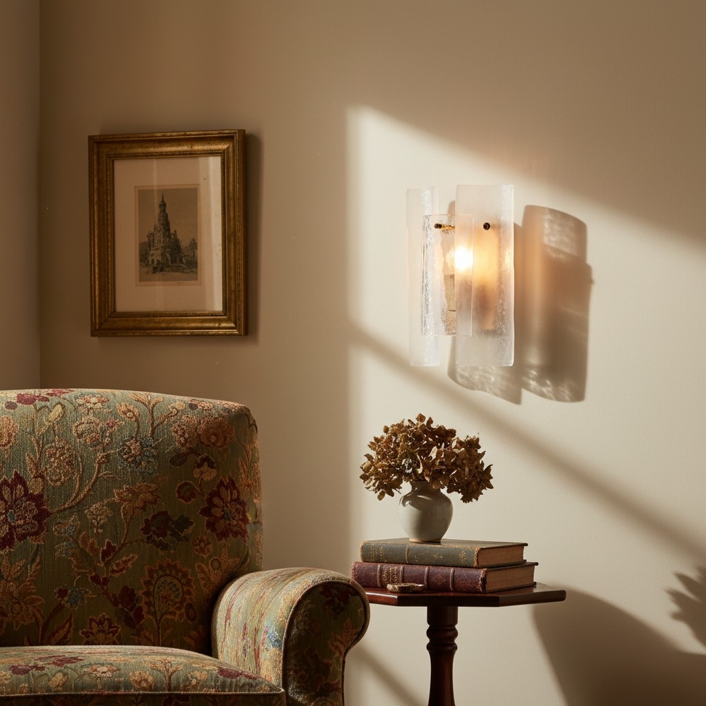 Velora Clear Murano Glass Wall Light - Layered Glass Sconce for Bedroom K2359