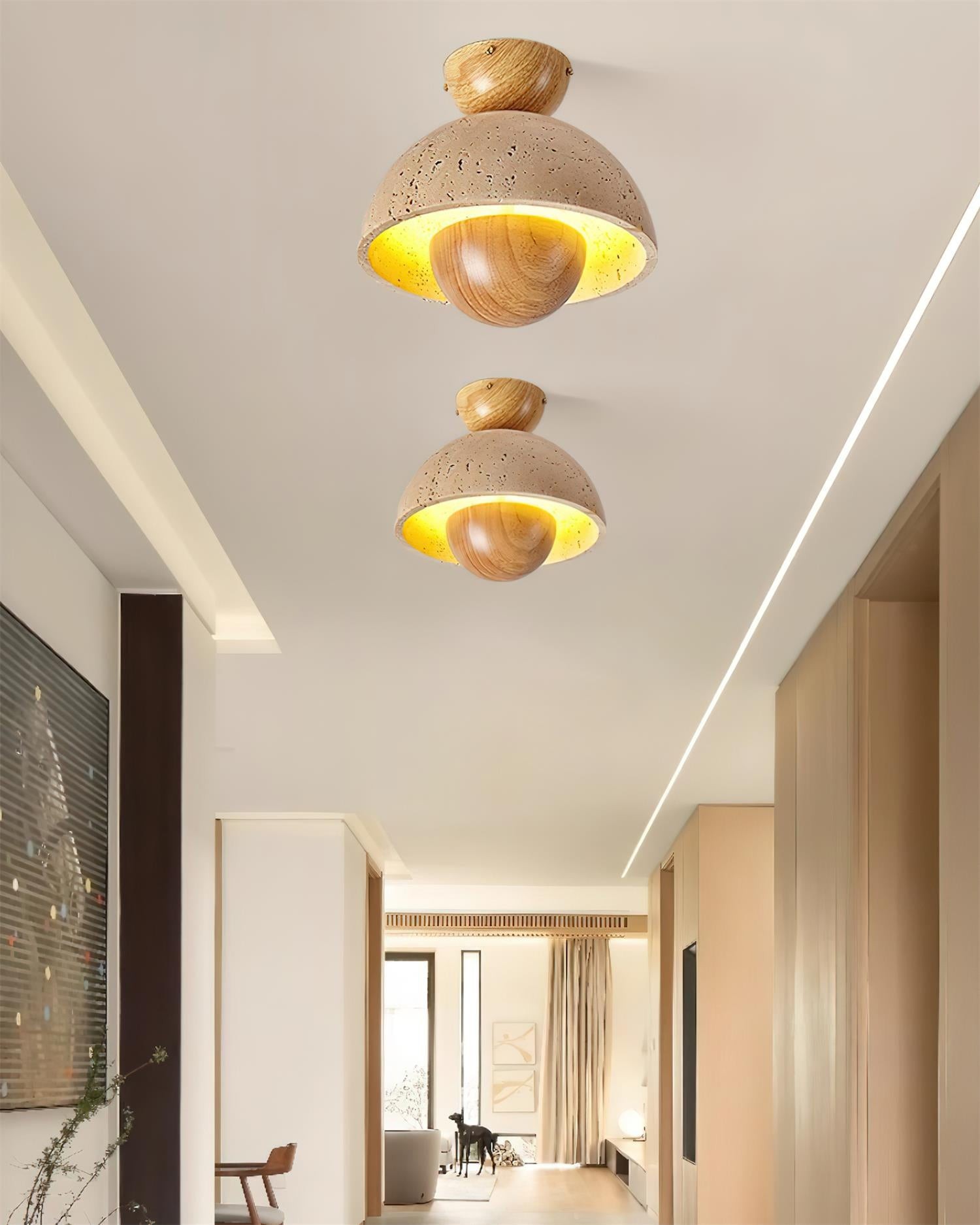 Japanese Wooden Inverted Ceiling Light K721