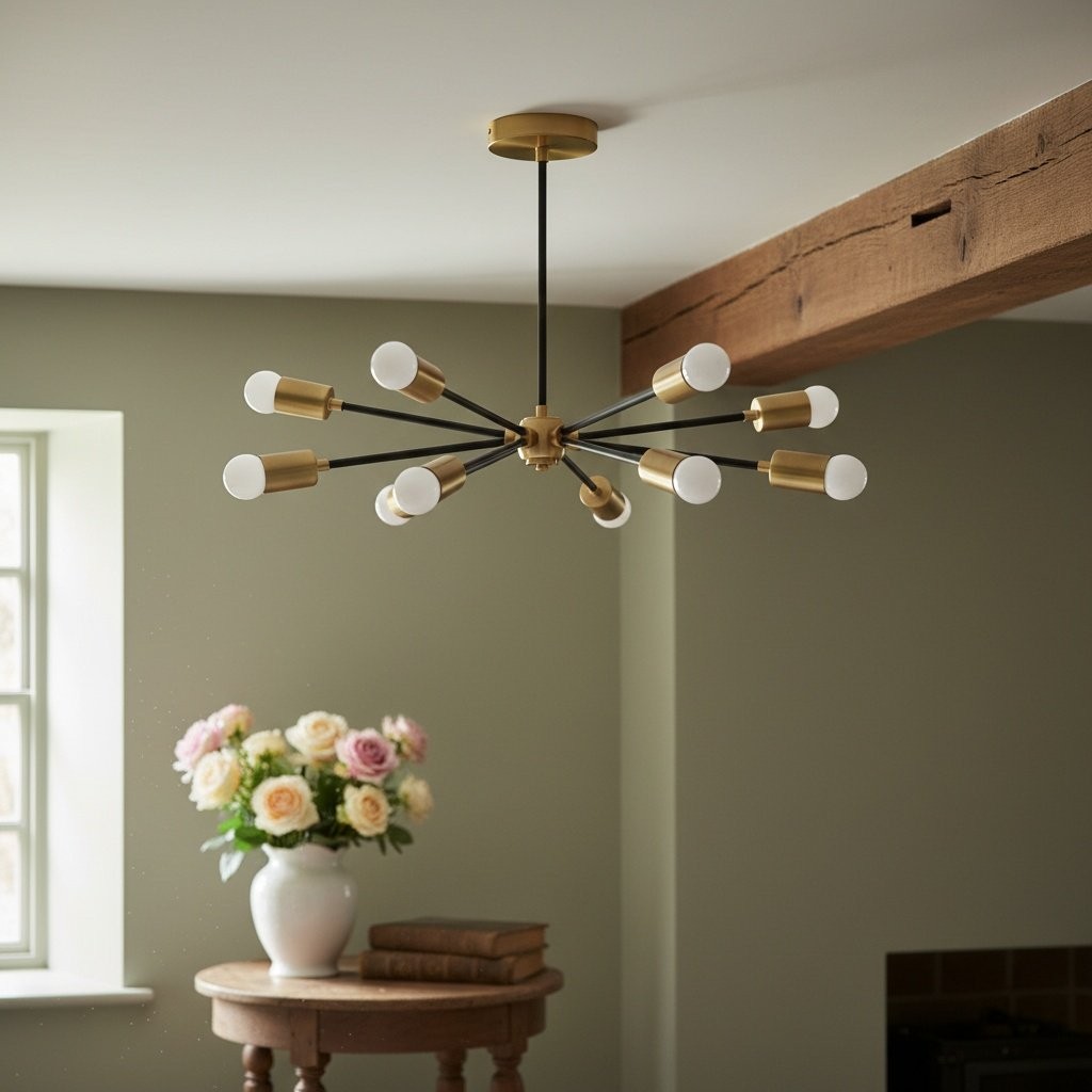 Mobilux Line Modern Chandelier - Mid Century Ceiling Light Fixture K1546