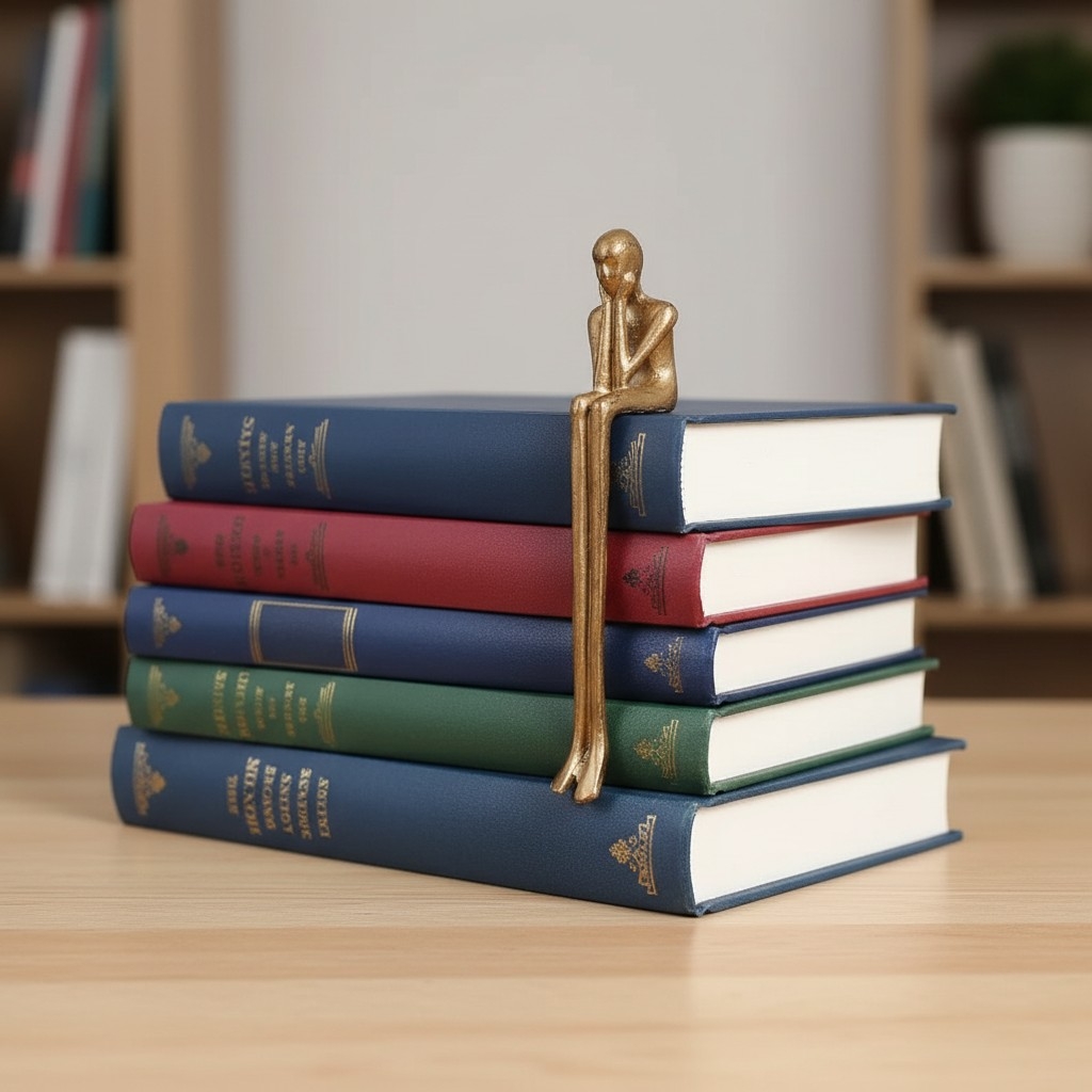 Floxo Artistic Desk and Shelf Figurine - Thinker and Lazy Dog Design for Bookshelves and Tables K2361