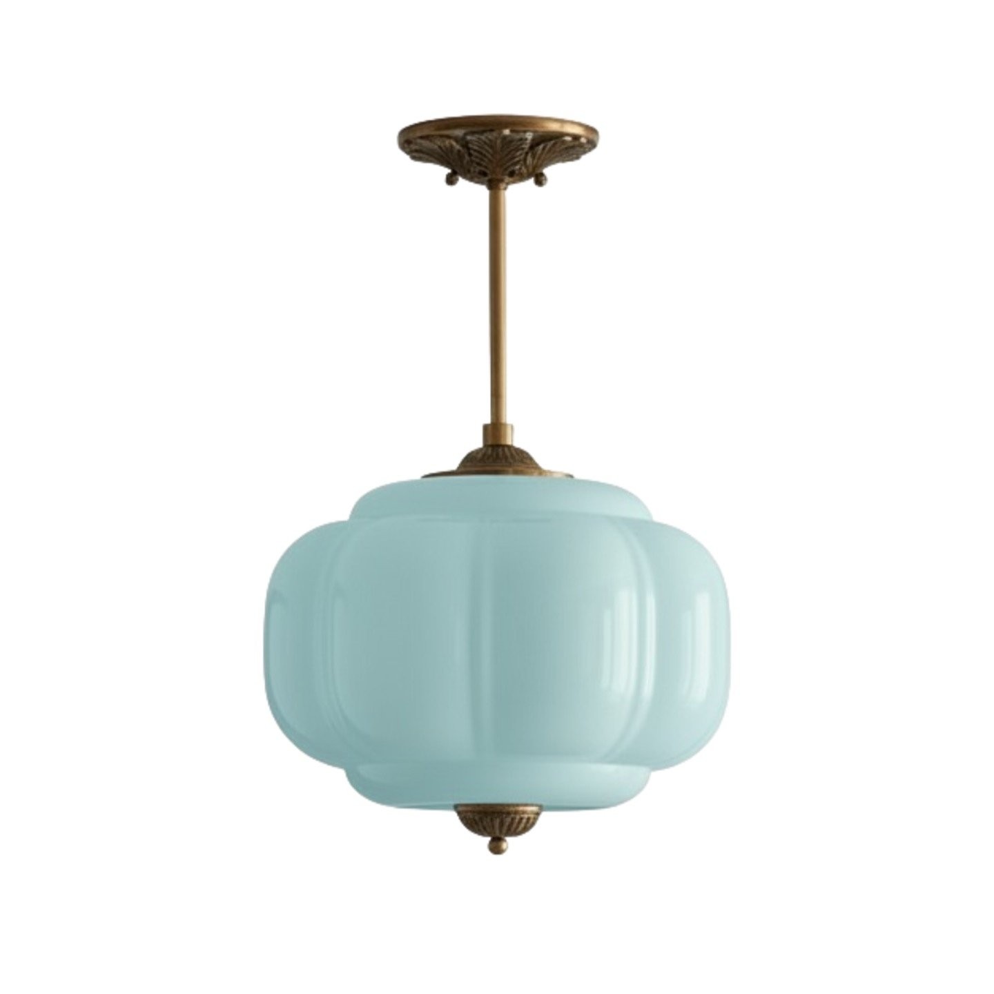 Eloise Classic Glass Pendant Light - Retro Glass and Metal Hanging Lamp for Kitchen Island Cafe K1475