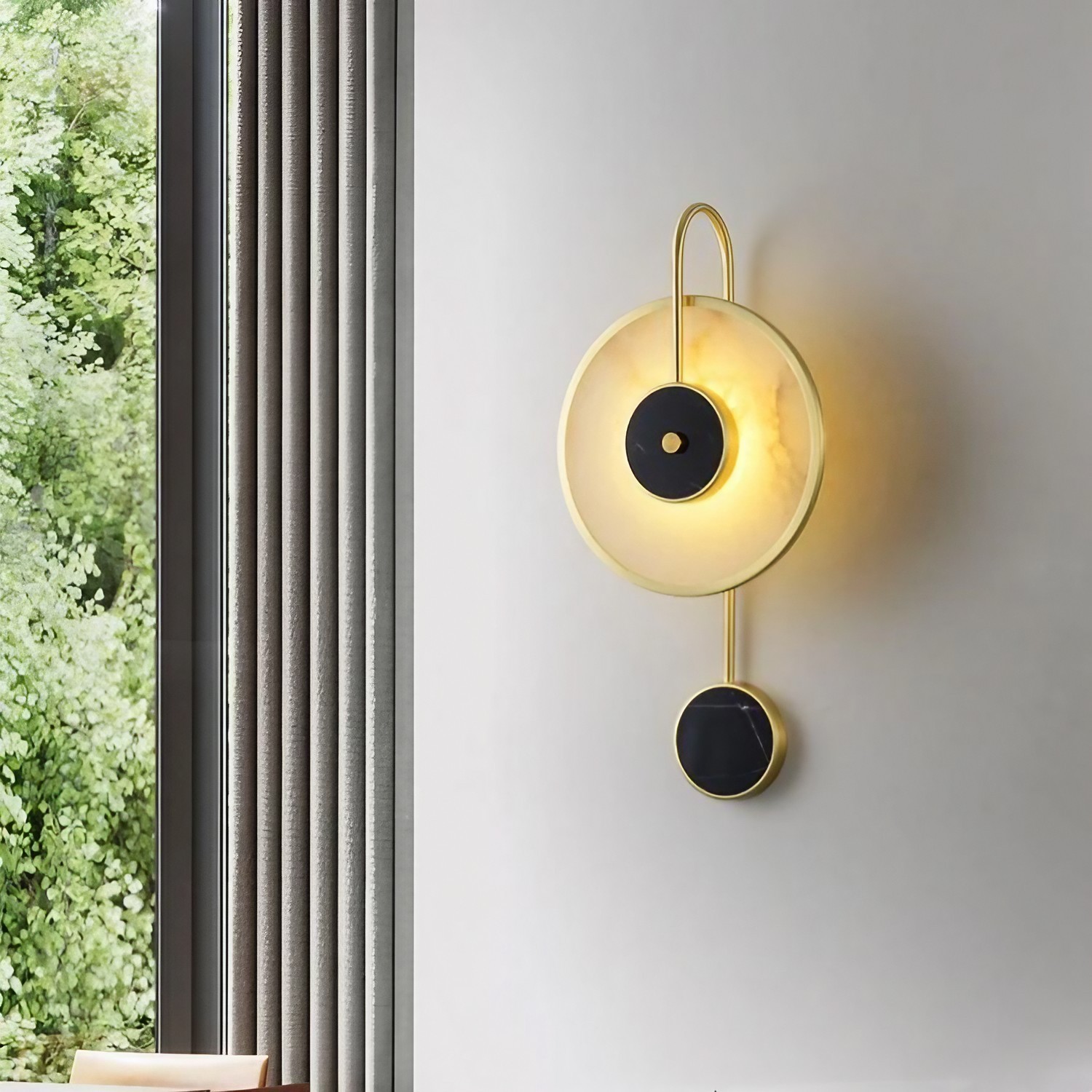 Modern Circle Marble Wall Sconce For Bedroom K808
