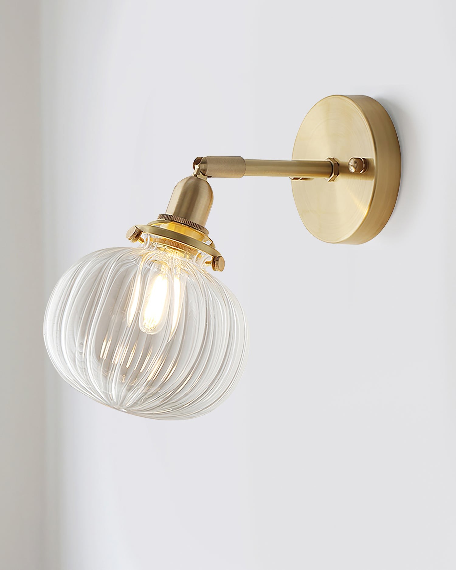 Japanese Style Vintage Brass Glass Wall Lamp K635