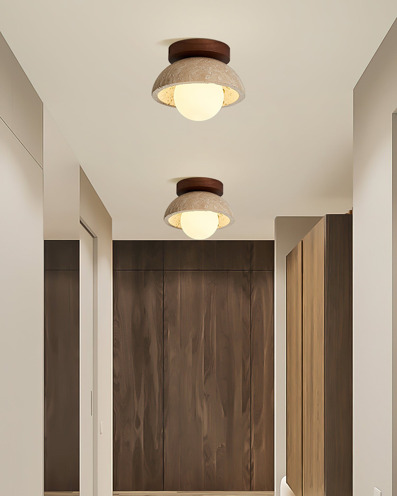 Wabi-Sabi Style Travertine Ceiling Light K592