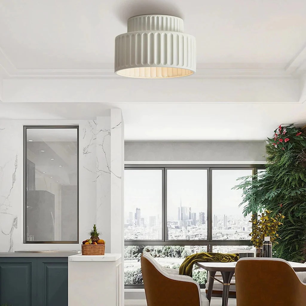 Cream Style Resin Bowl Flush Mount Ceiling Light K159