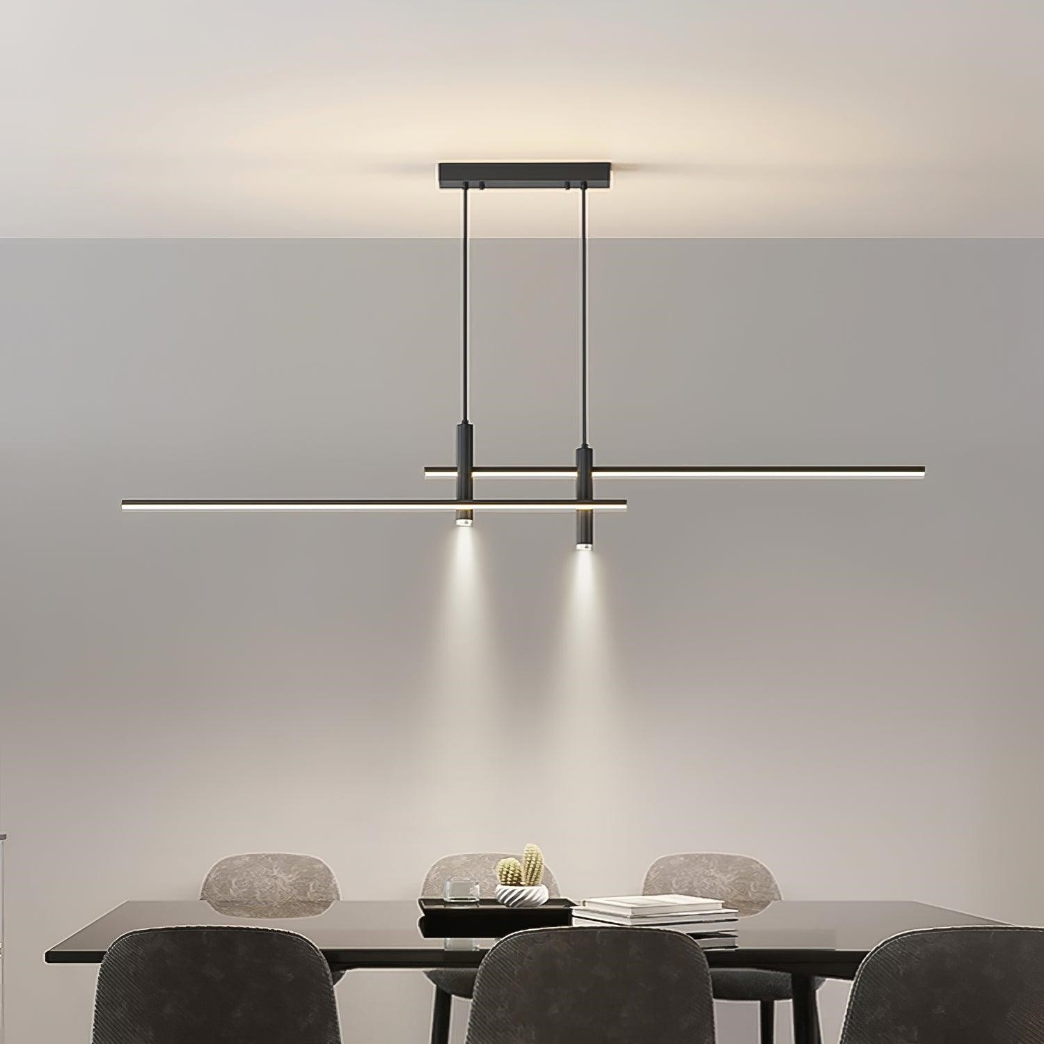 Modern Minimalist Sleek Metal Rod Chandelier K521