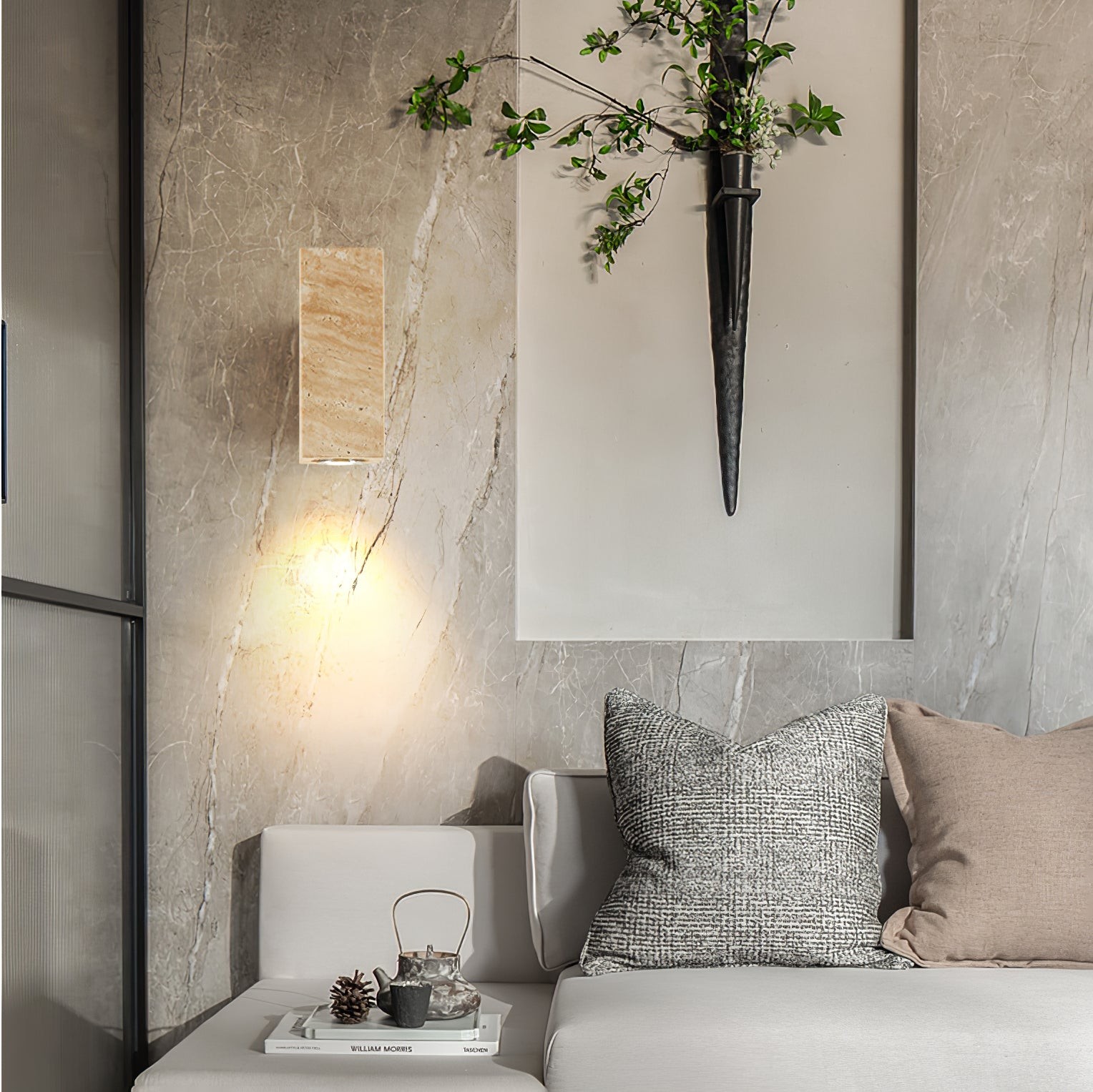 Vintage Marble Travertine Wall Lamp K264