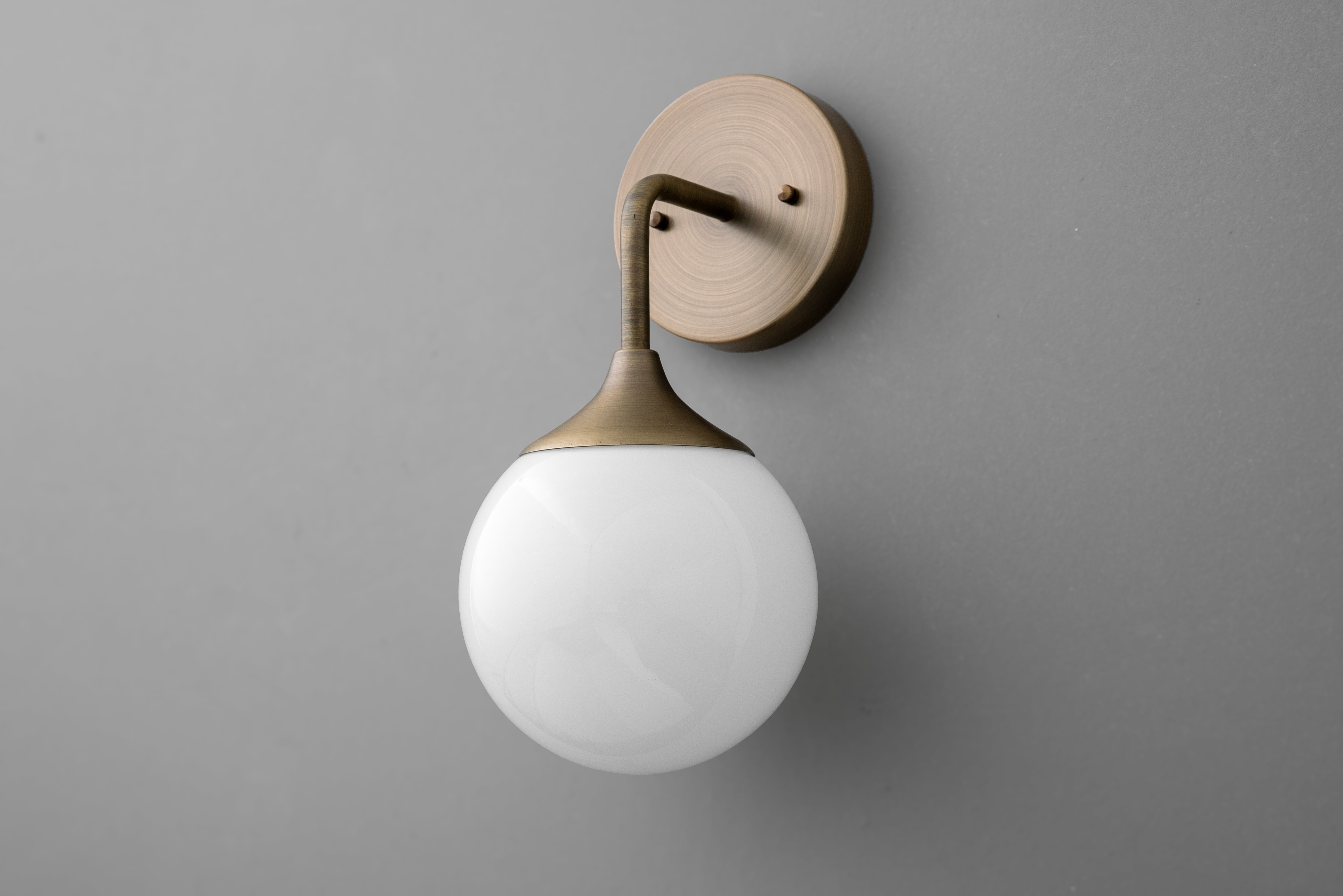 Glorica Glass Wall Sconce - Frosted Globe Light with Brass Fixture K1533