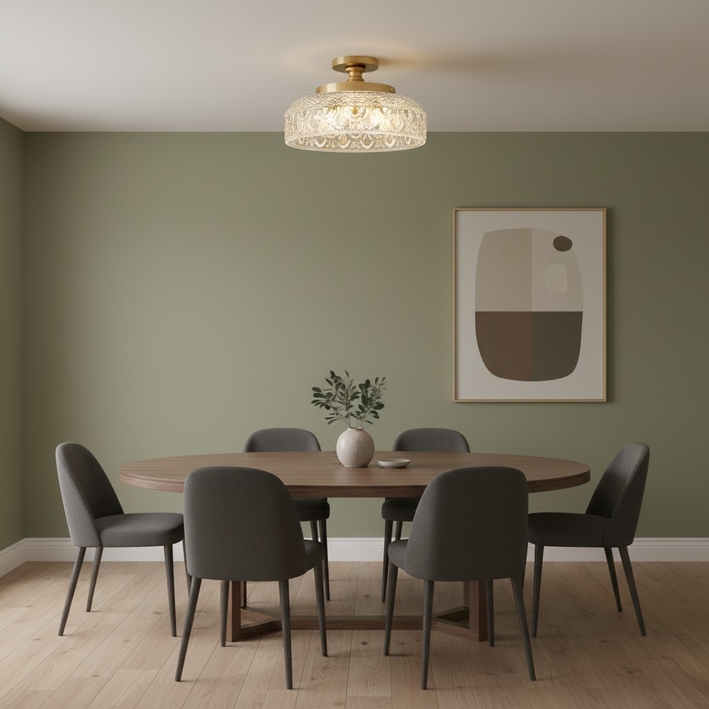 Zenarivo Elegant Floral Glass Ceiling Light - Transitional Ceiling Lamp for Dining Area K2251
