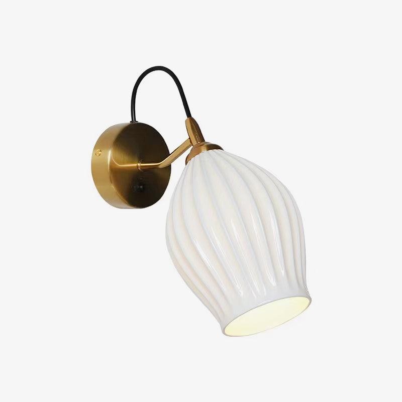 Cream Style Ceramic Ribbed Wall lamp K313