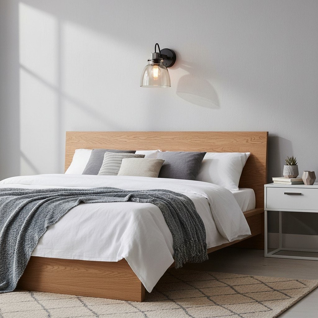 Readium Modern Glass-Shaded Wall Lamp - Adjustable Head for Bedrooms K1840