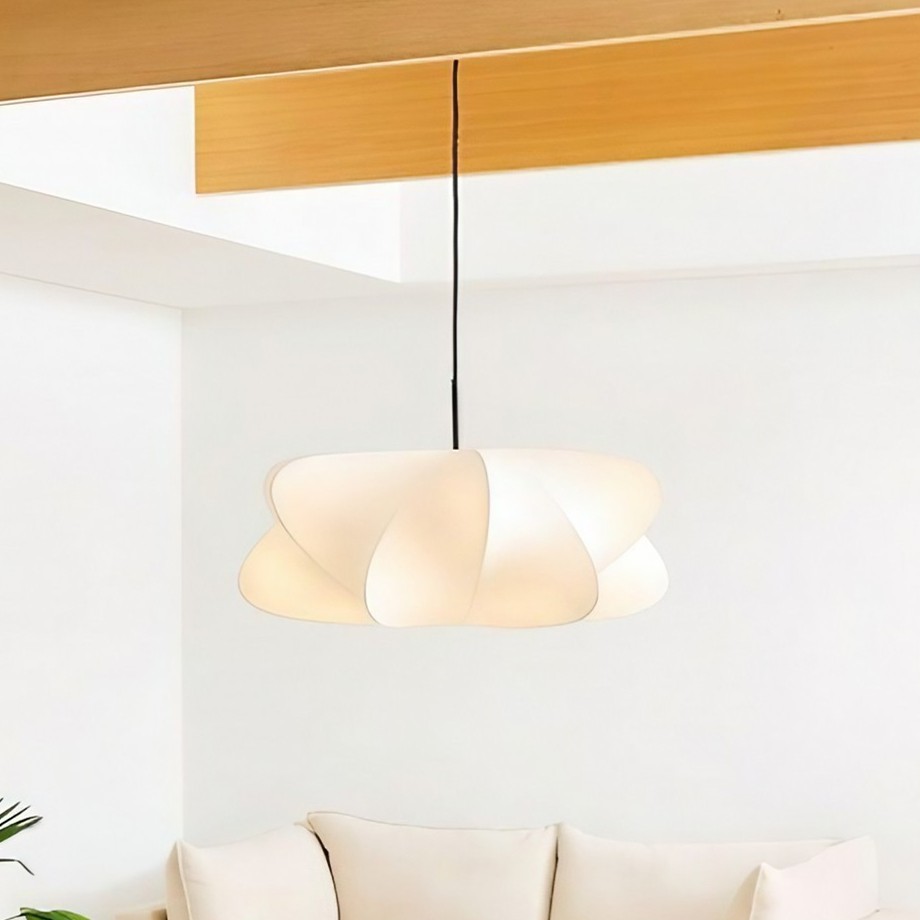 Lunaveo Timeless Minimal Silk Pendant Lamp - Cloud Shade Lighting for Home Decor K369