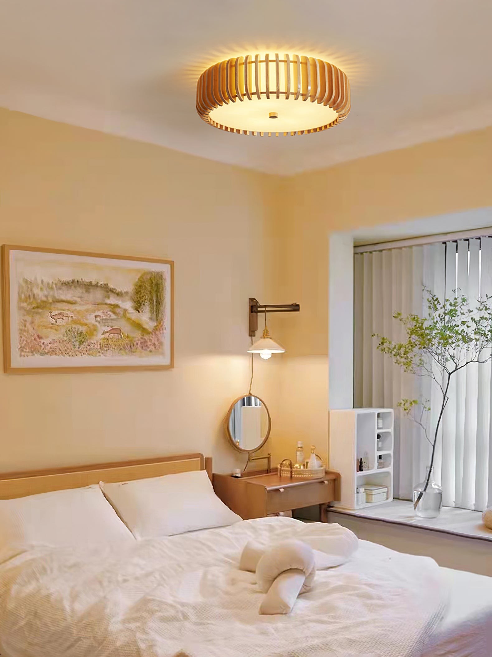 Wooden Drum Ceiling Lamp K1098