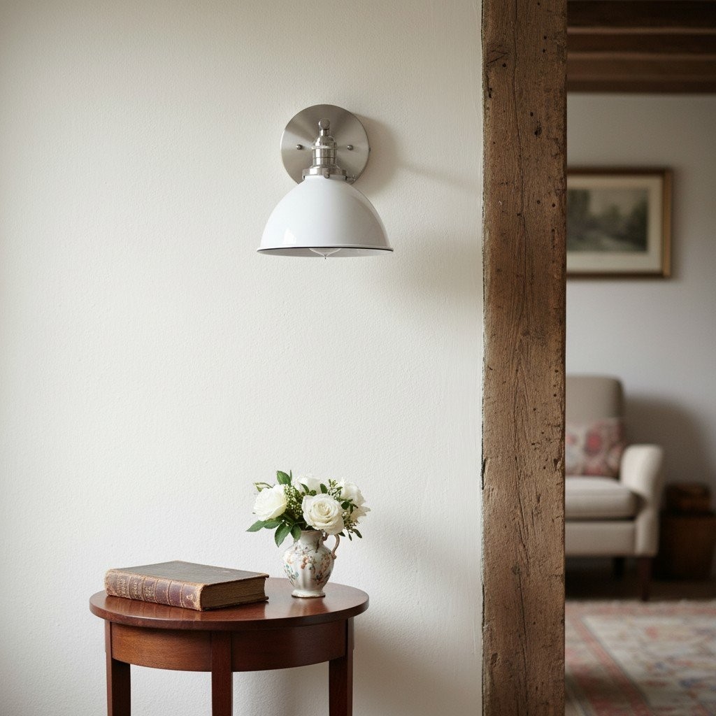 Conique Metal Wall Sconce - White Metal Shade - Industrial Modern Lighting K1446