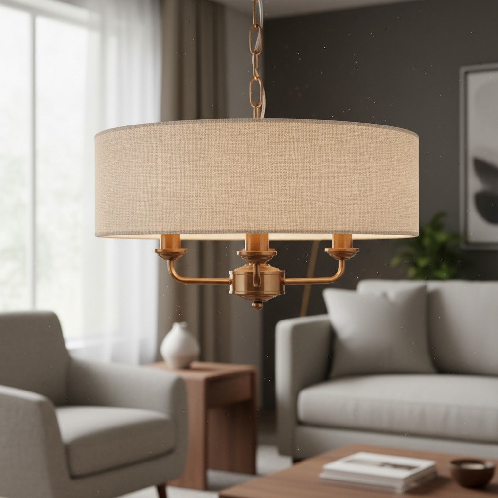 Tela Fabric Shade Pendant Style - Timeless Pendant Light for Dining Table K2216